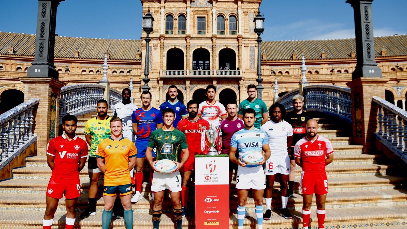 Los capitanes de las selecciones masculinas.