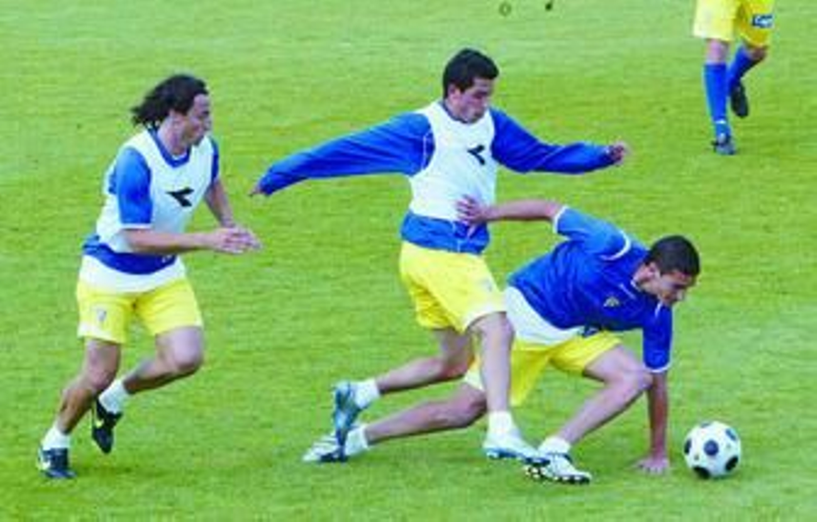 Carlos, en un entrenamiento entre Toedtli y Rubiato.