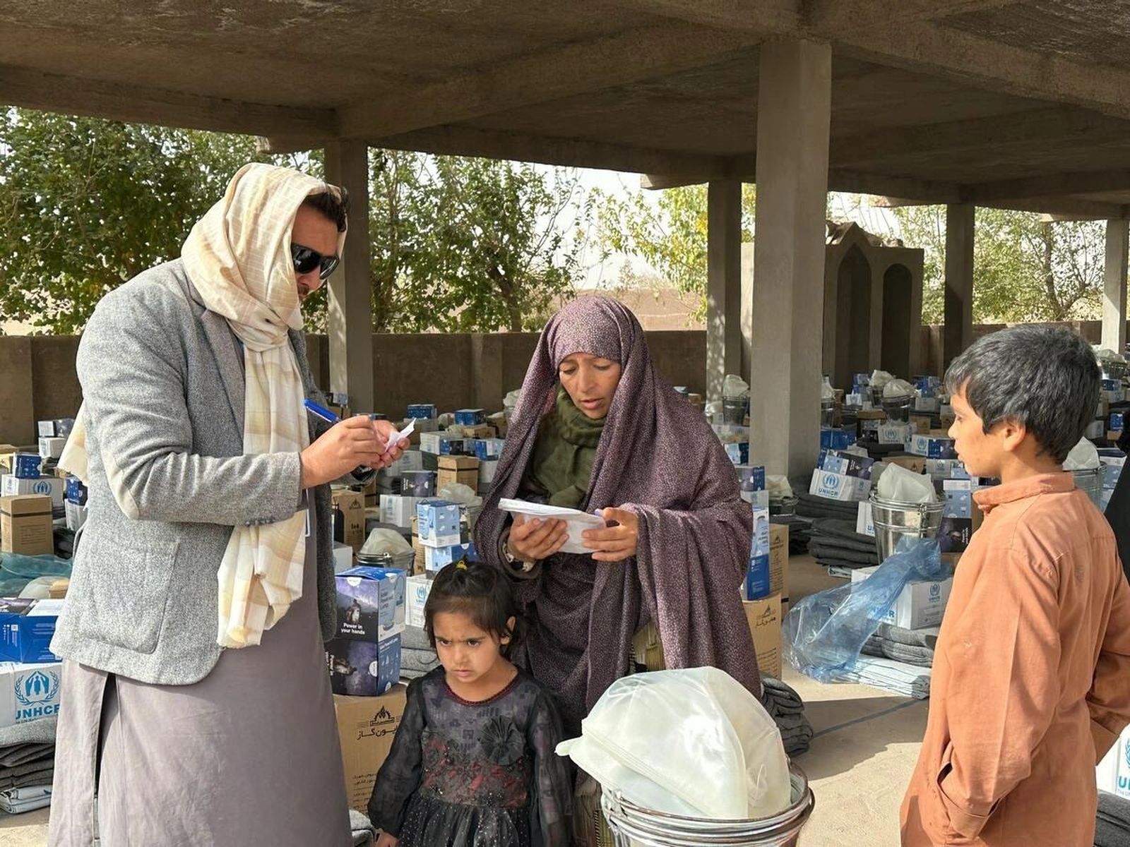 Una familia de Afganistán.
