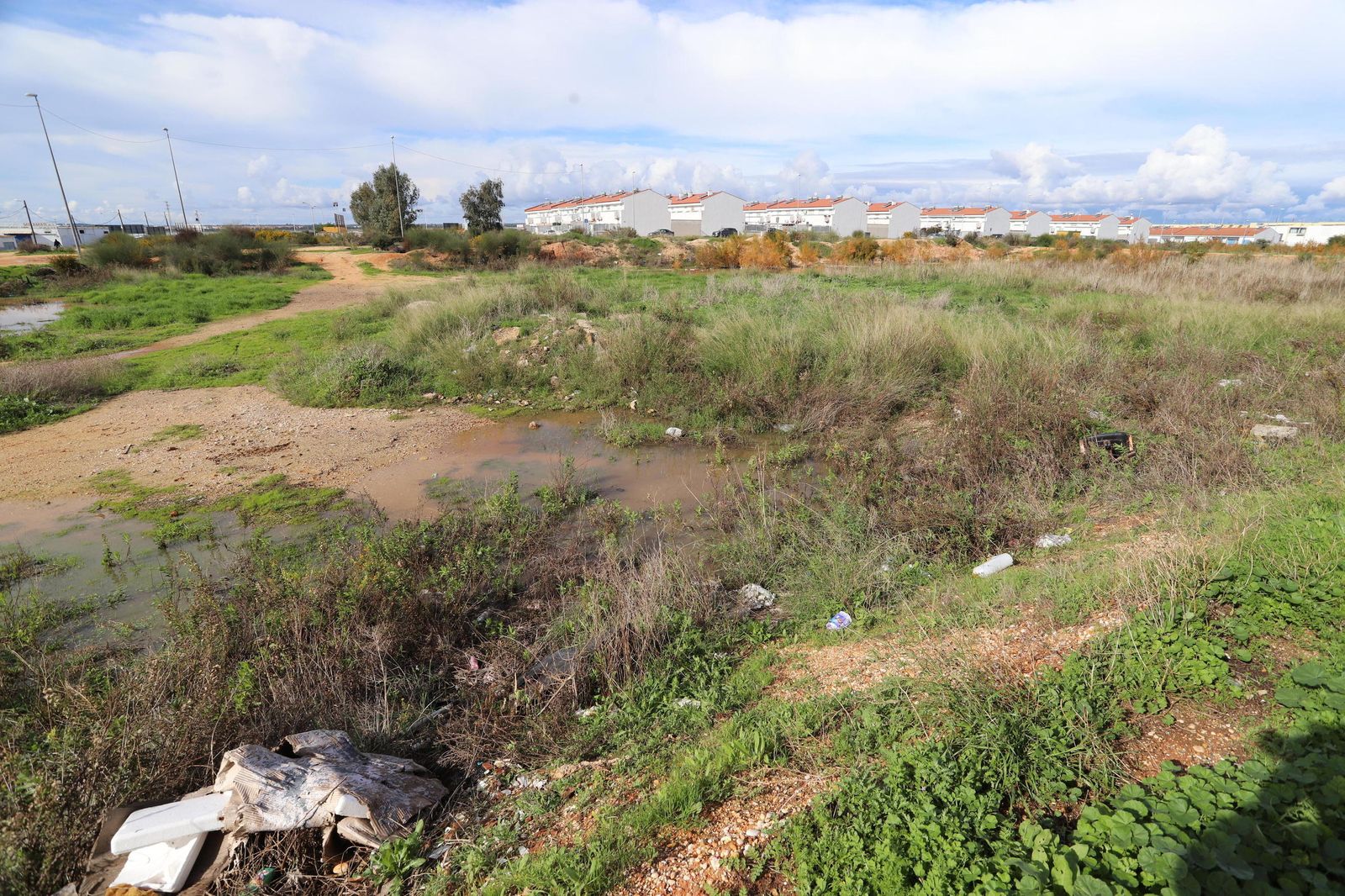 Terreno del Plan Parcial Marismas del Odiel, que contempla un espacio para el centro de salud.