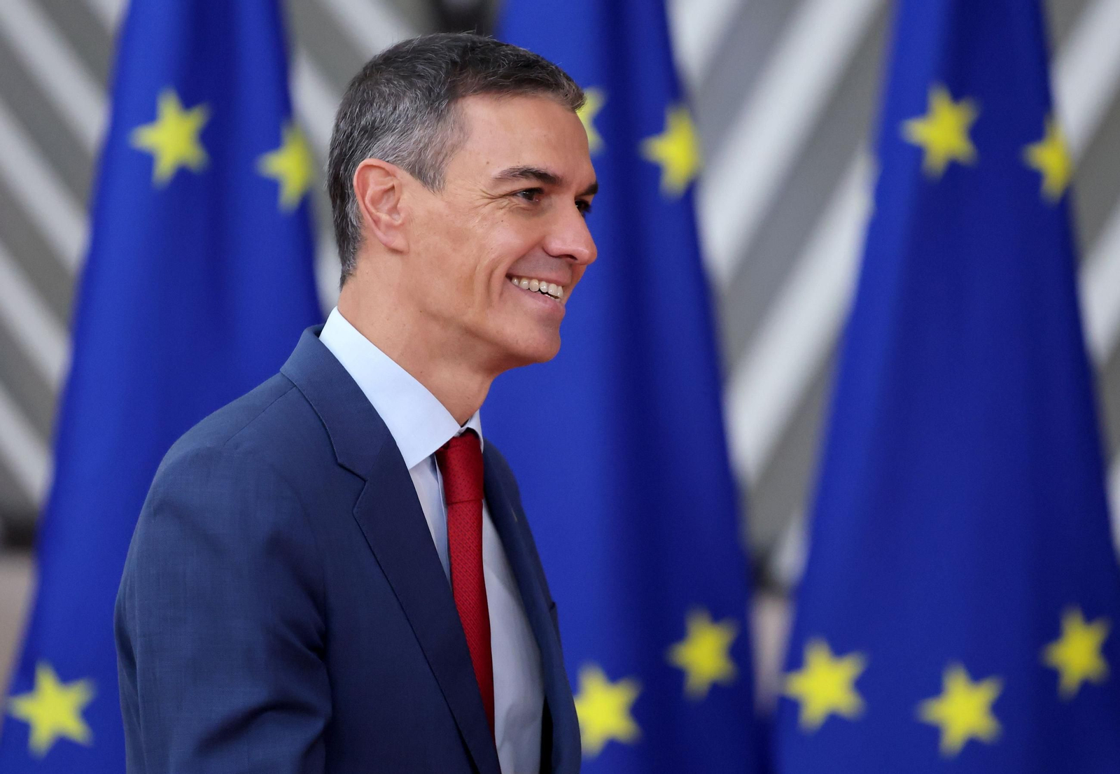 El presidente del Gobierno, Pedro Sánchez, a su llegada a la reunión de líderes de la UE en Bruselas.