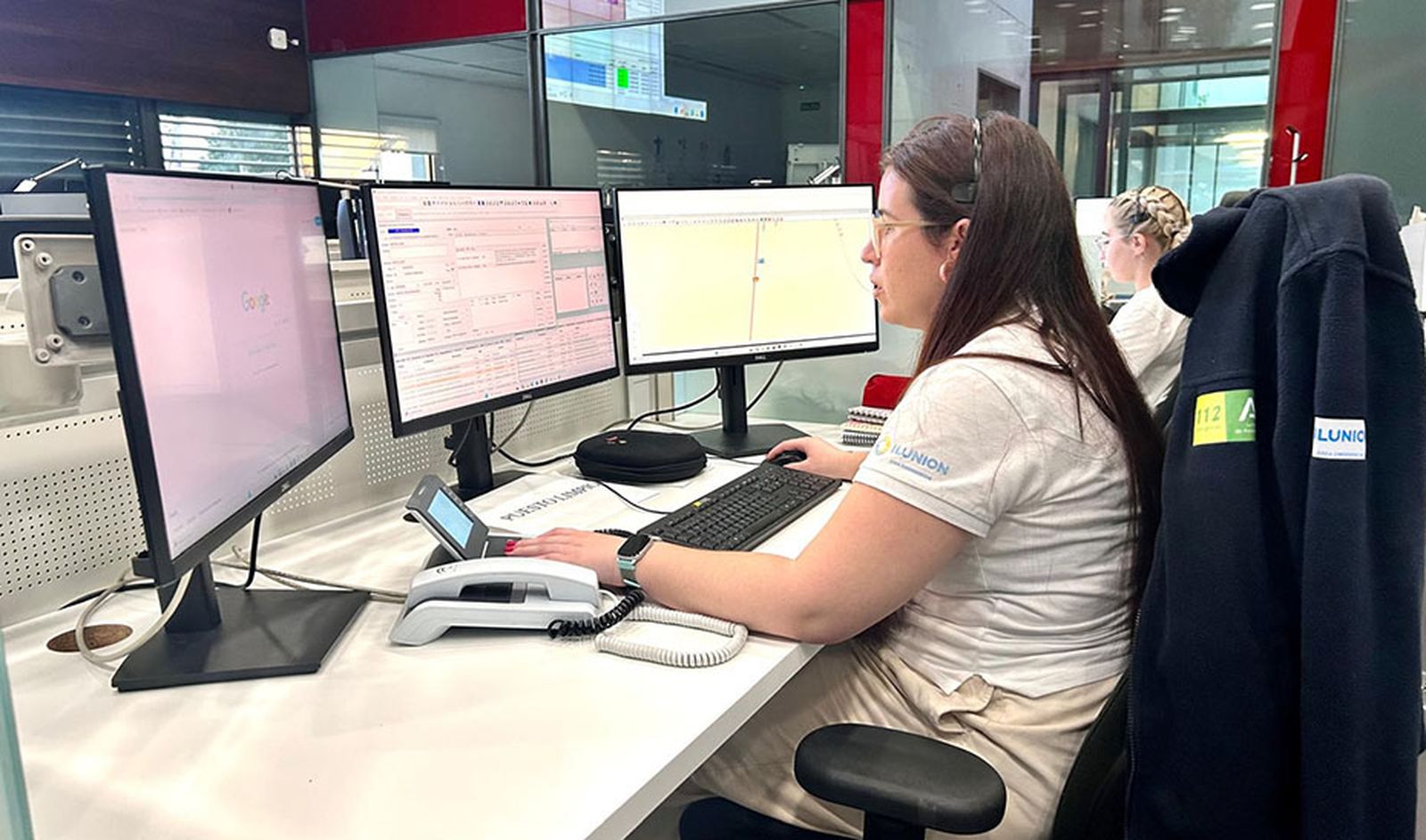 Sala del teléfono de emergencias 112 Andalucía.