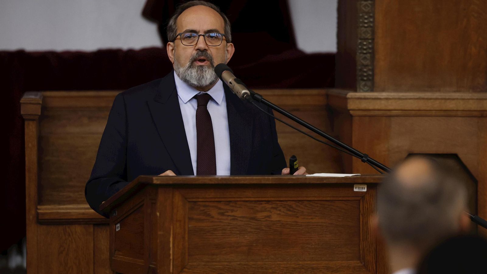 Ángel Ibarra, en su intervención en Zagreb. Ángel Ibarra, en su intervención en Zagreb.