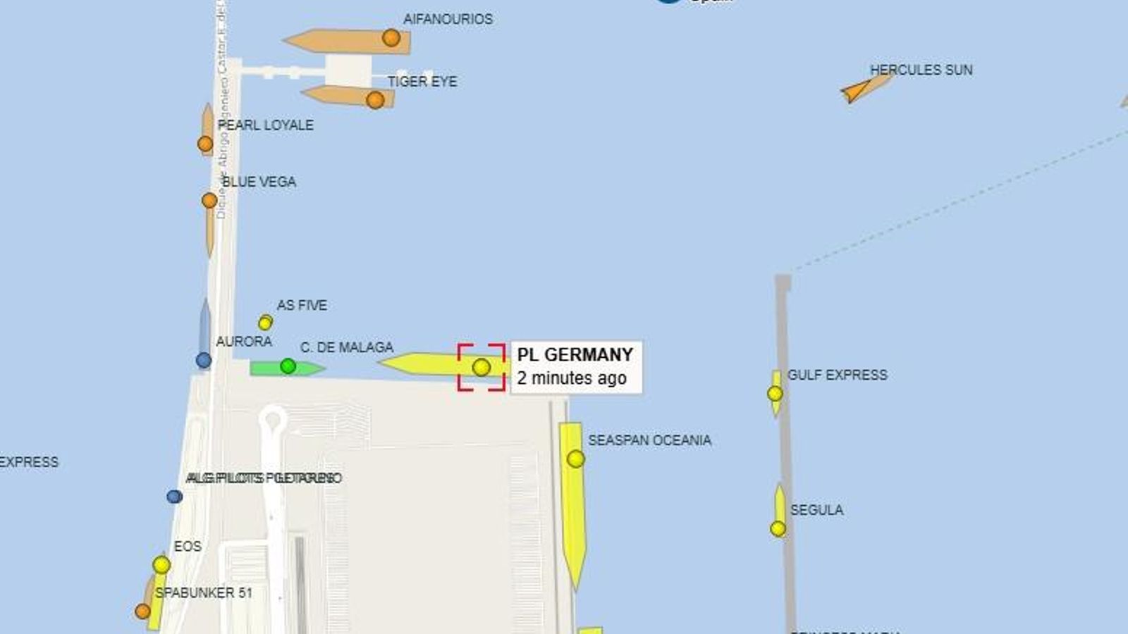 Localización del 'PL Germany', este lunes.