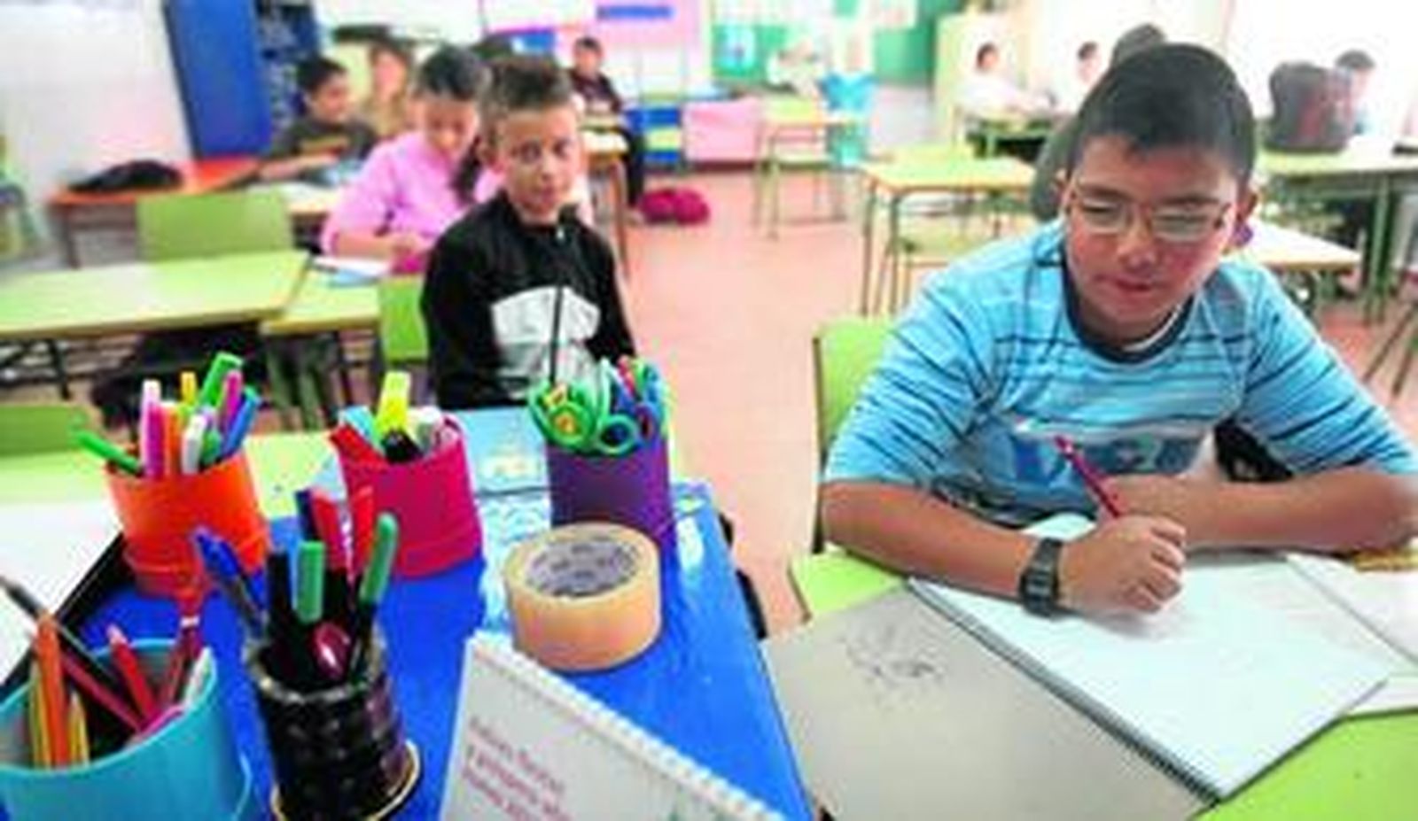 Una de las aulas de Primaria con las que cuenta el centro.