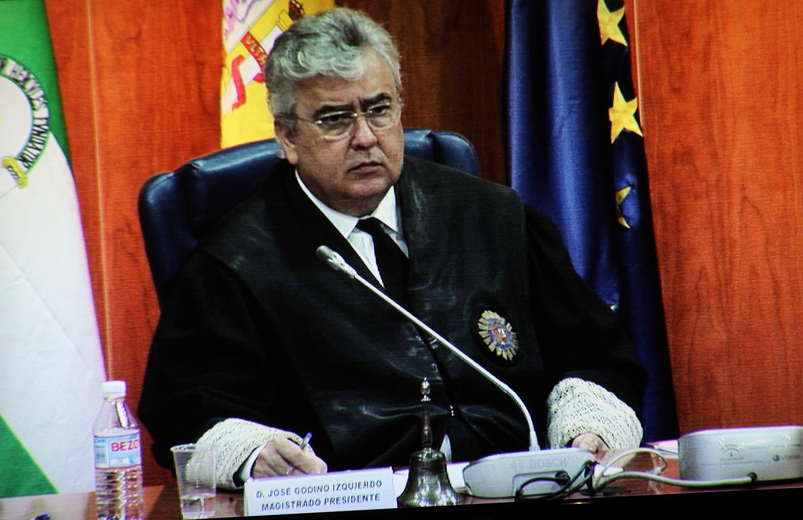 El magistrado, José Godino, durante el juicio del caso Malaya.