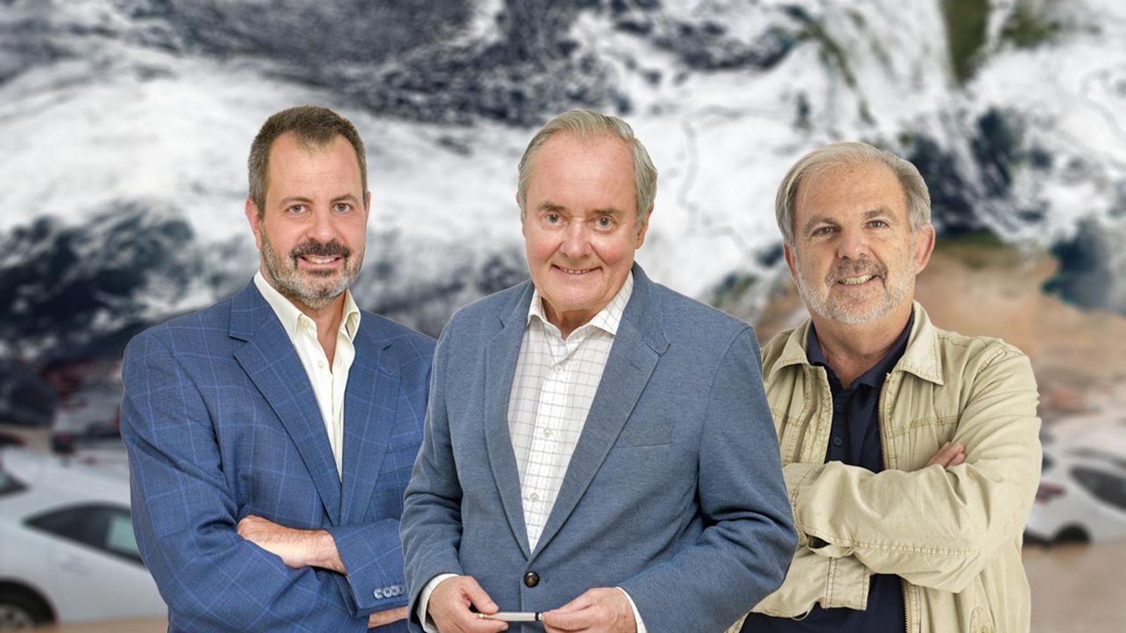 Imagen de los tres meteorólogos.