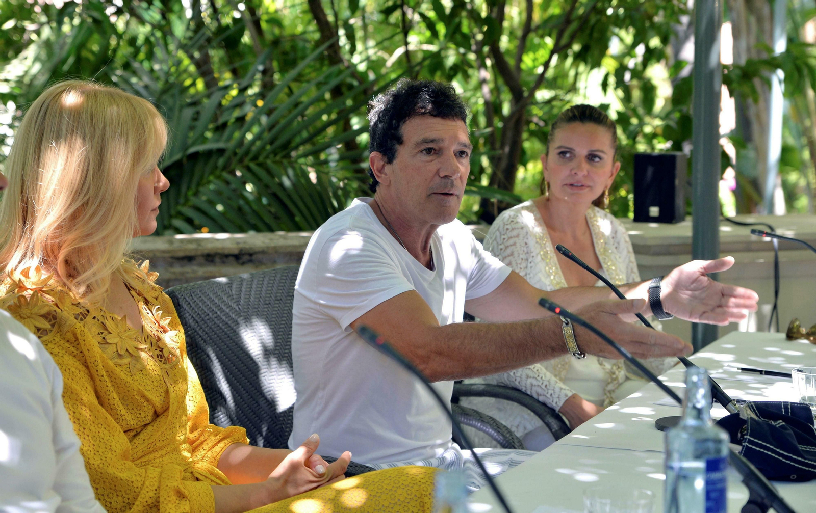Antonio Banderas en una rueda de prensa en Marbella.