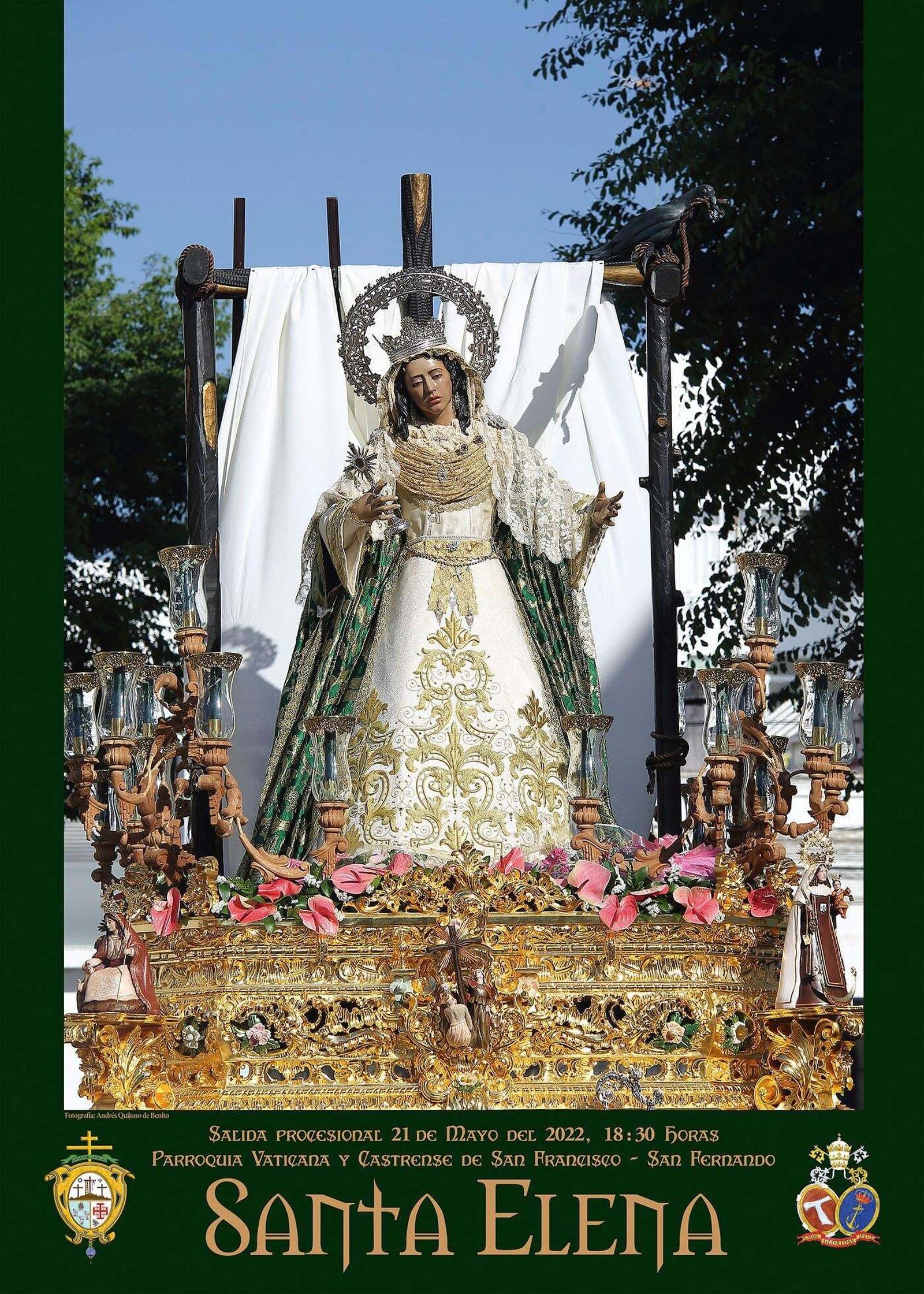 Cartel anunciador de la salida procesional de Santa Elena.