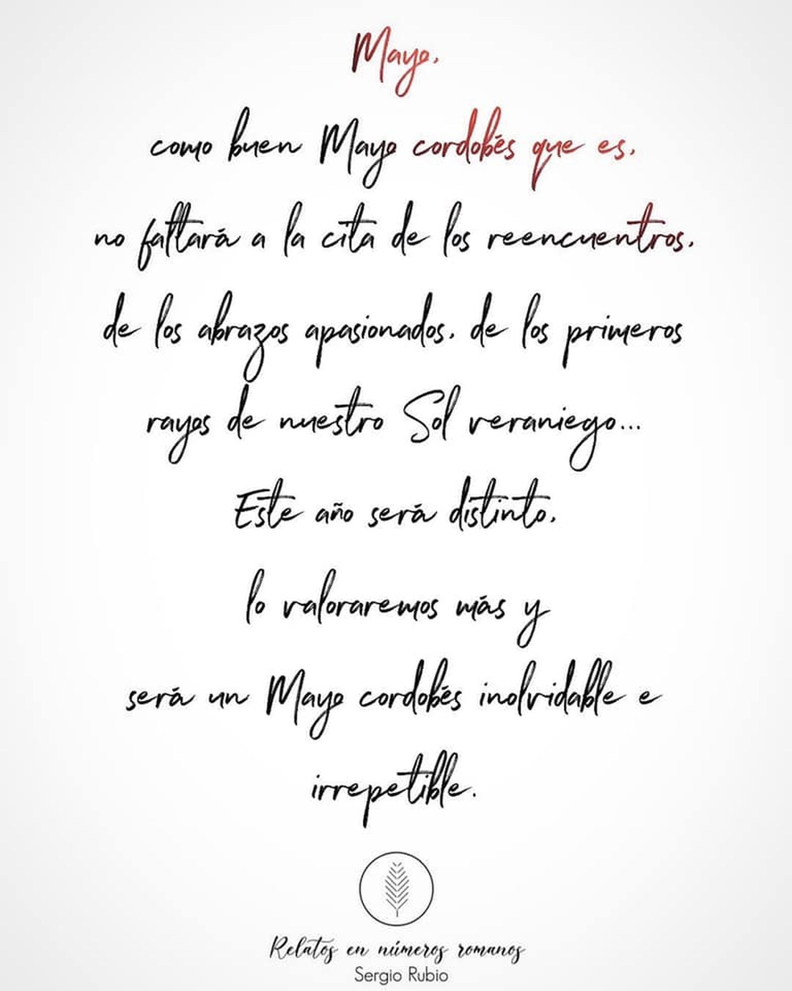 Los textos del cordobés Sergio Rubio, autor de Relatos en Números Romanos