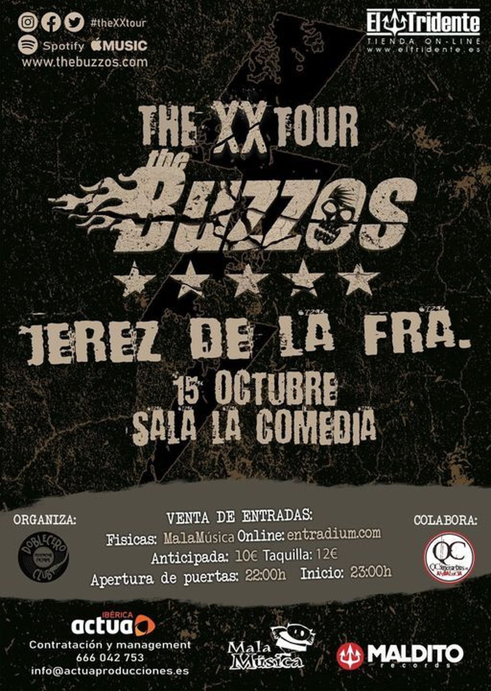 Cartel del concierto de The Buzzos en Jerez