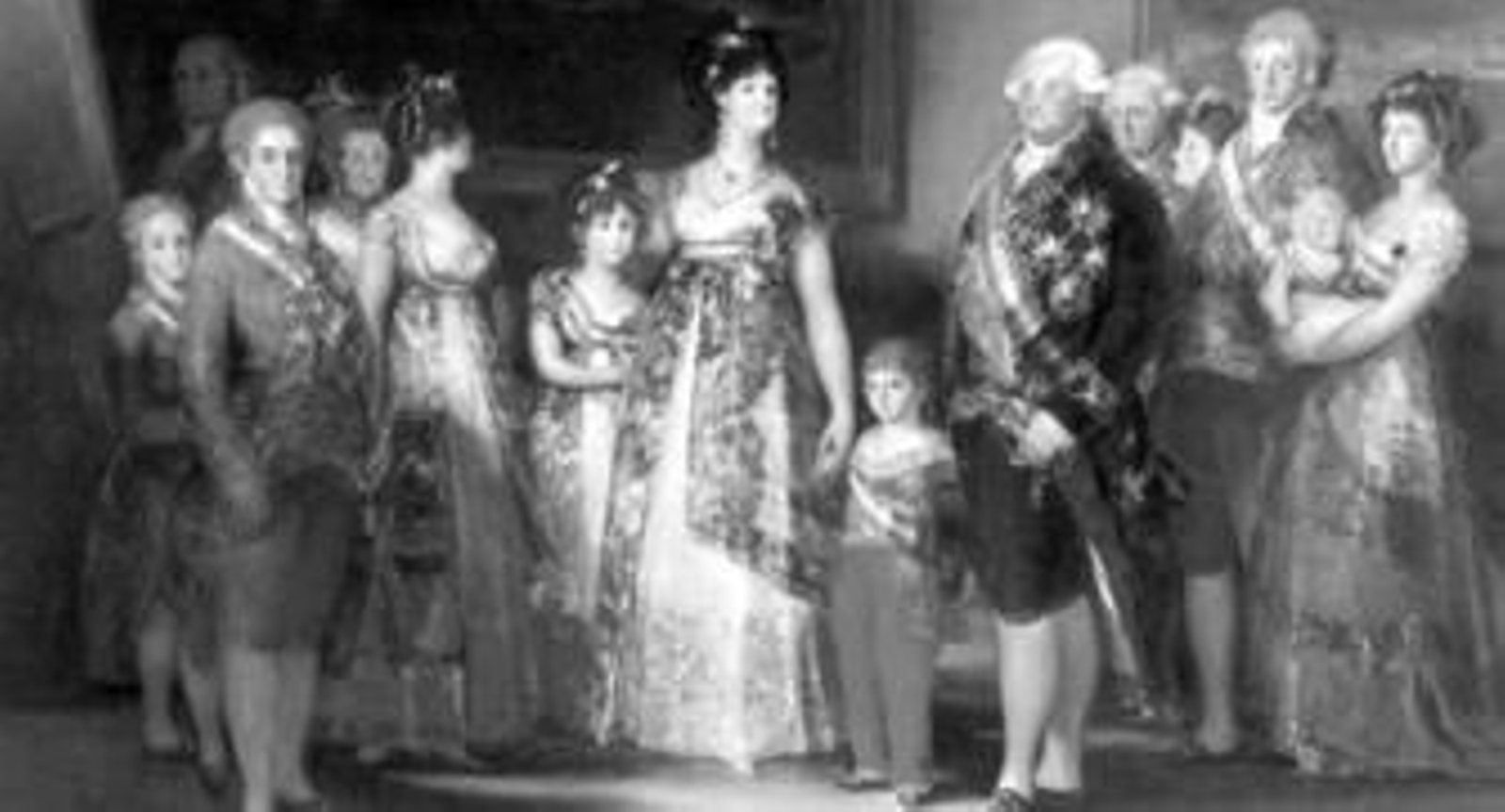 Cuadro de la familia de Carlos IV. En la imagen inferior, escudo de los Medina Sidonia, aun hoy existente en la calle Palacio.