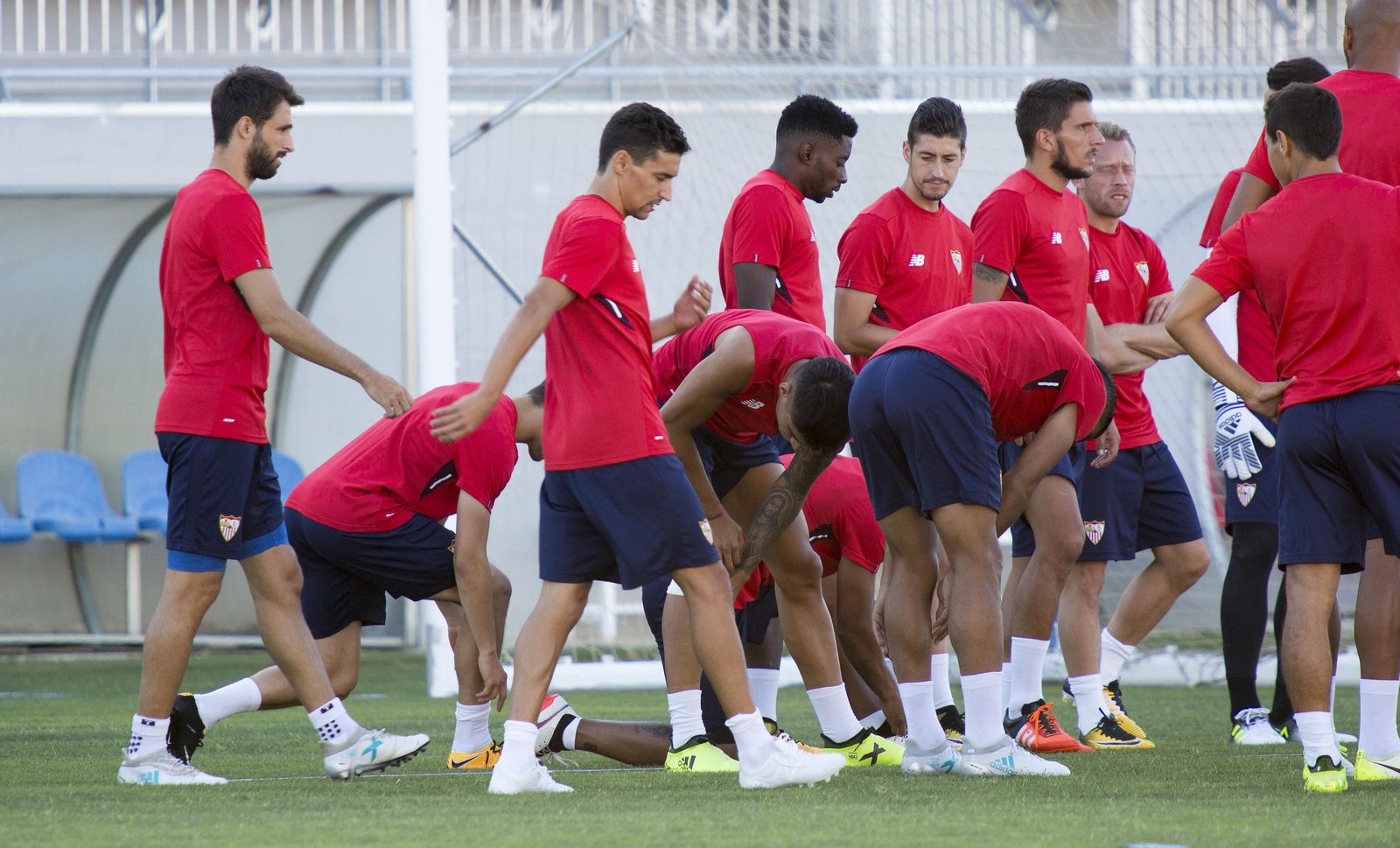 Jesús Navas se incorpora al grupo en su primer entrenamiento en esta segunda etapa como jugador sevillista.