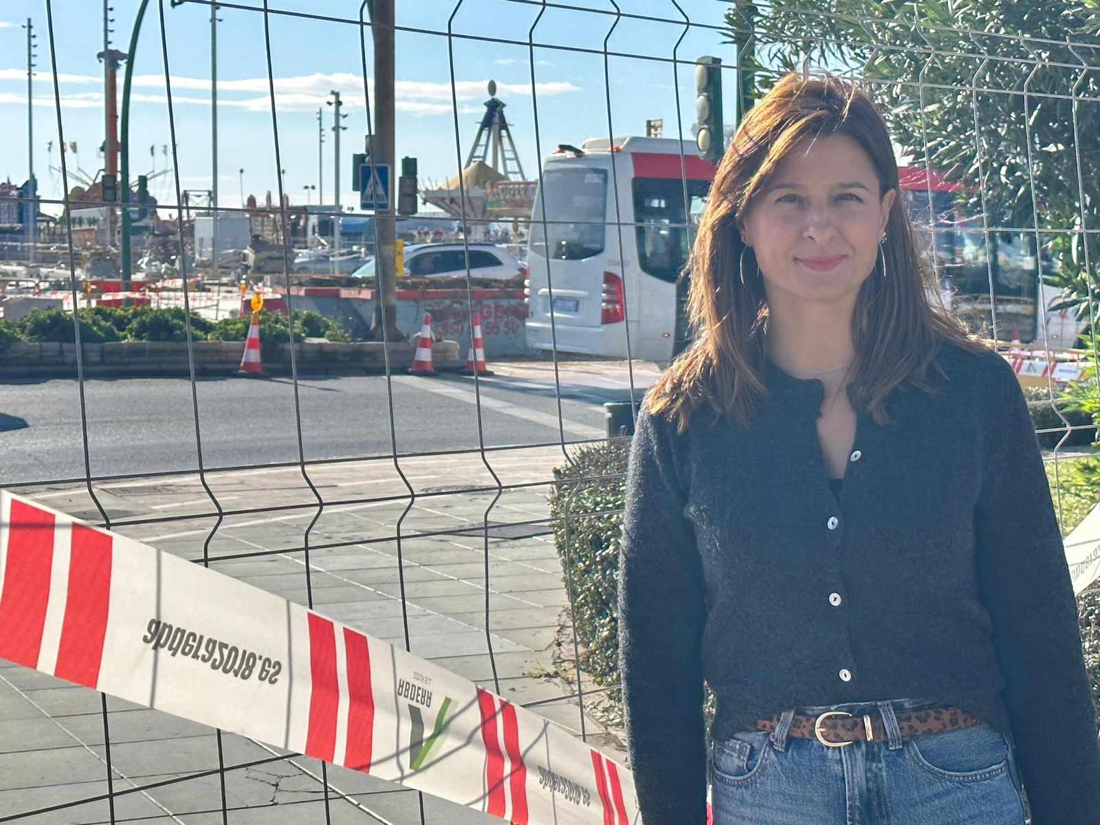 Herrera, junto a las obras del paso peatones del Puerto-Ciudad.