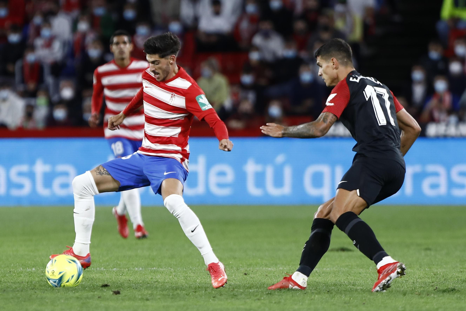 Carlos Neva, en el pasado choque ante el Sevilla