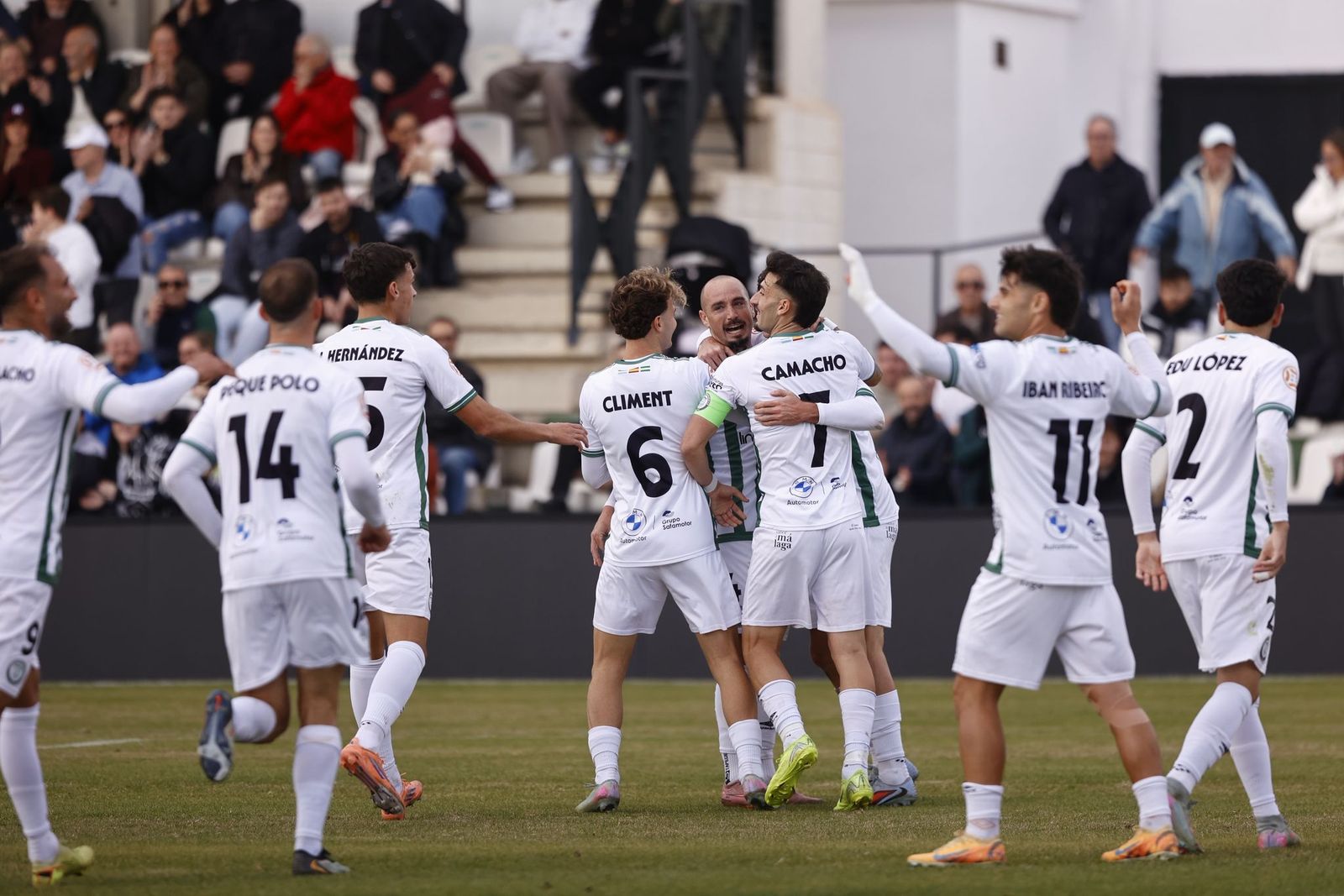 Celebración del 1-0 en el Juventud de Torremolinos-Sevilla Atlético