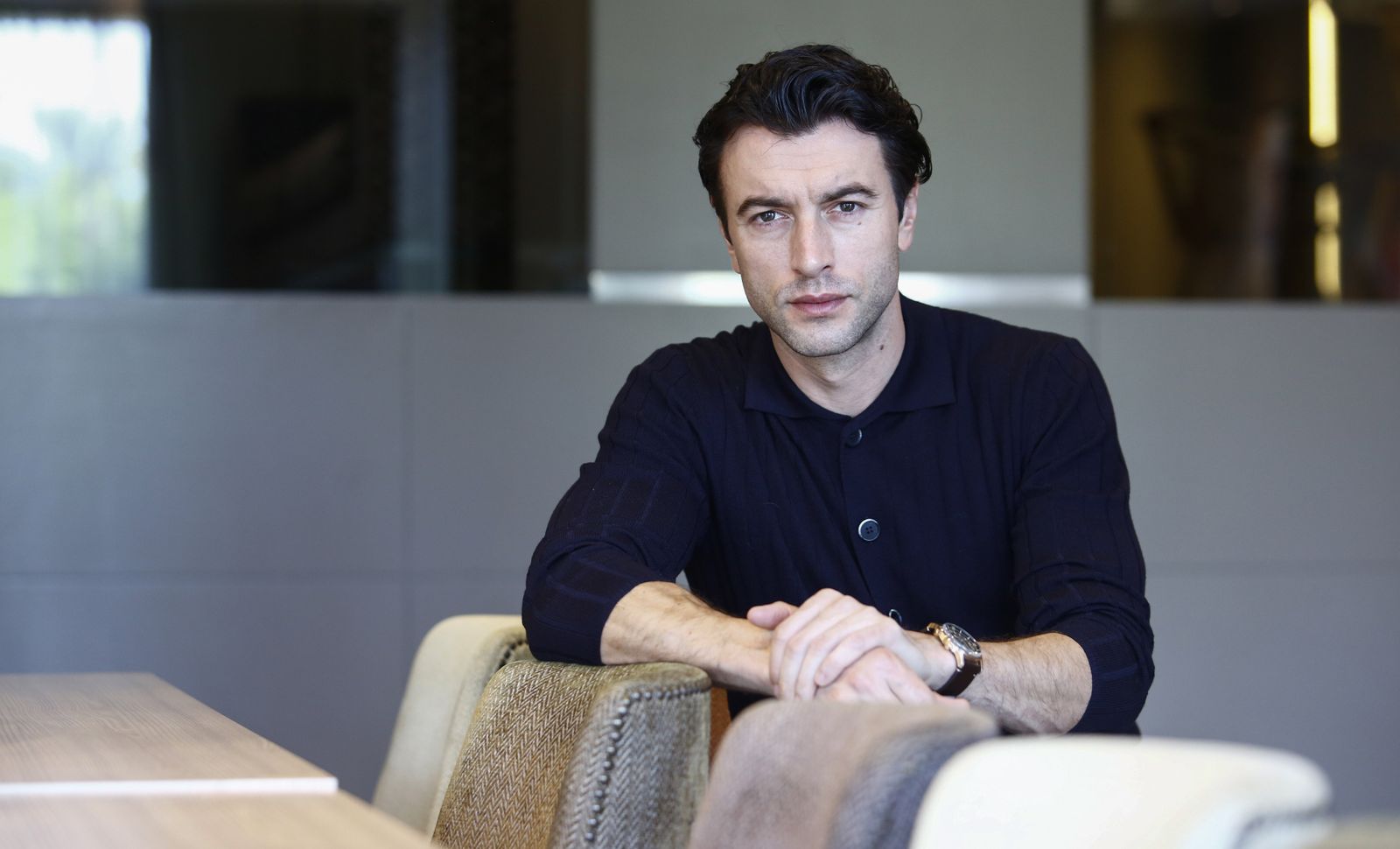 El actor Javier Rey, momentos antes de la entrevista.