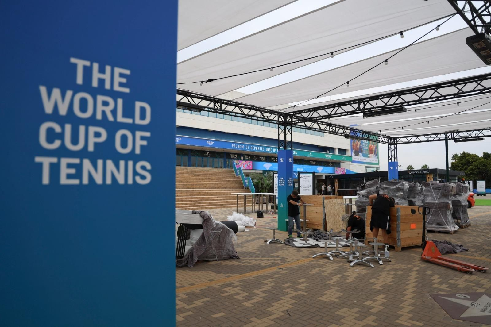 Las fotos del Carpena casi listo para la Copa Davis y la Billie Jean King Cup en Málaga