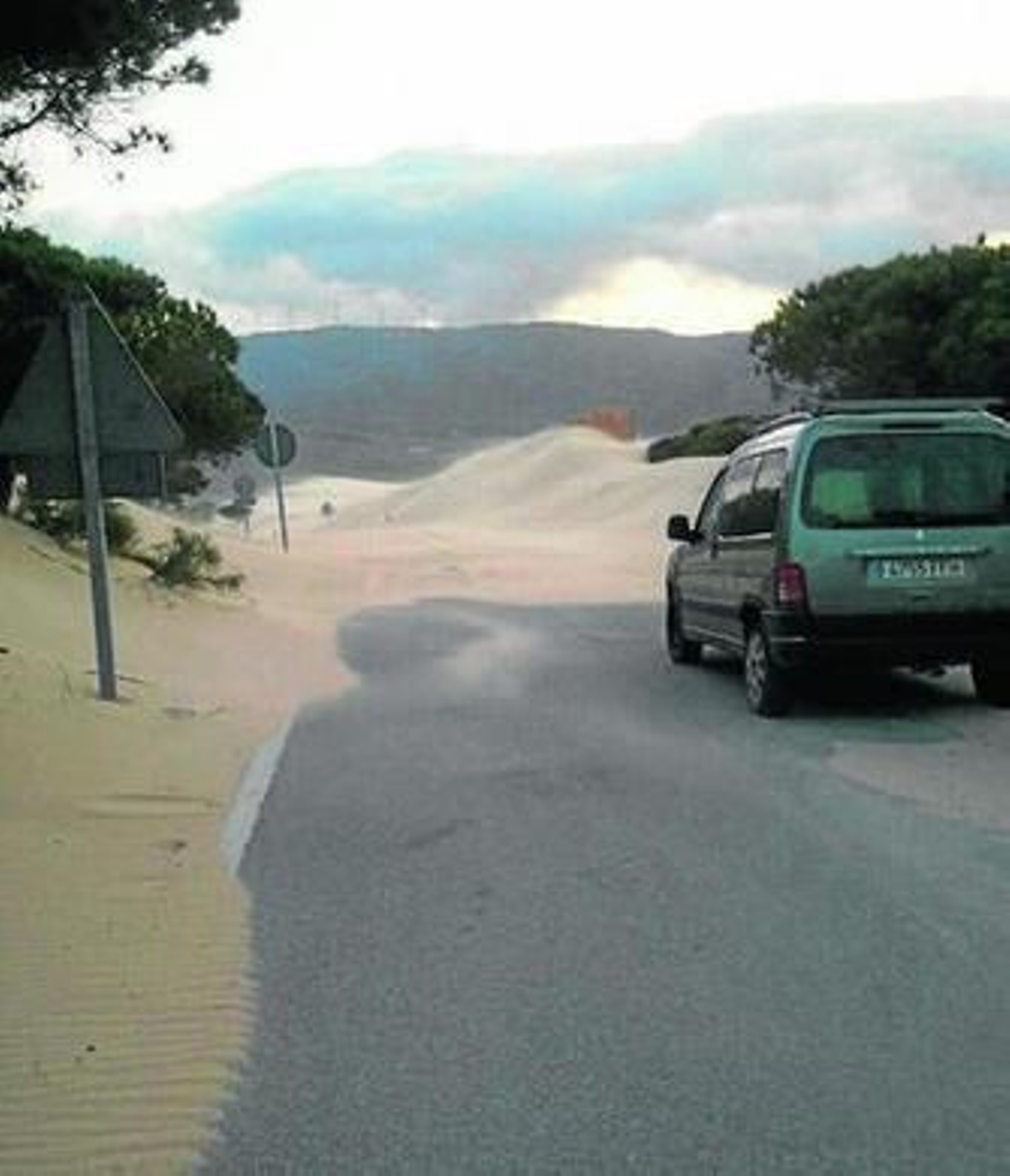 Un vehículo circula por la carretera de acceso a Paloma, el pasado verano.