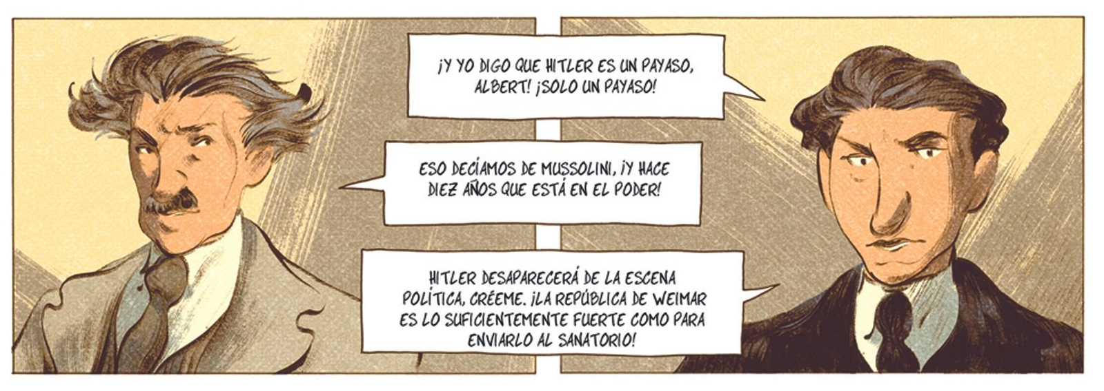 Albert Einstein dialogando con Charles Chaplin.