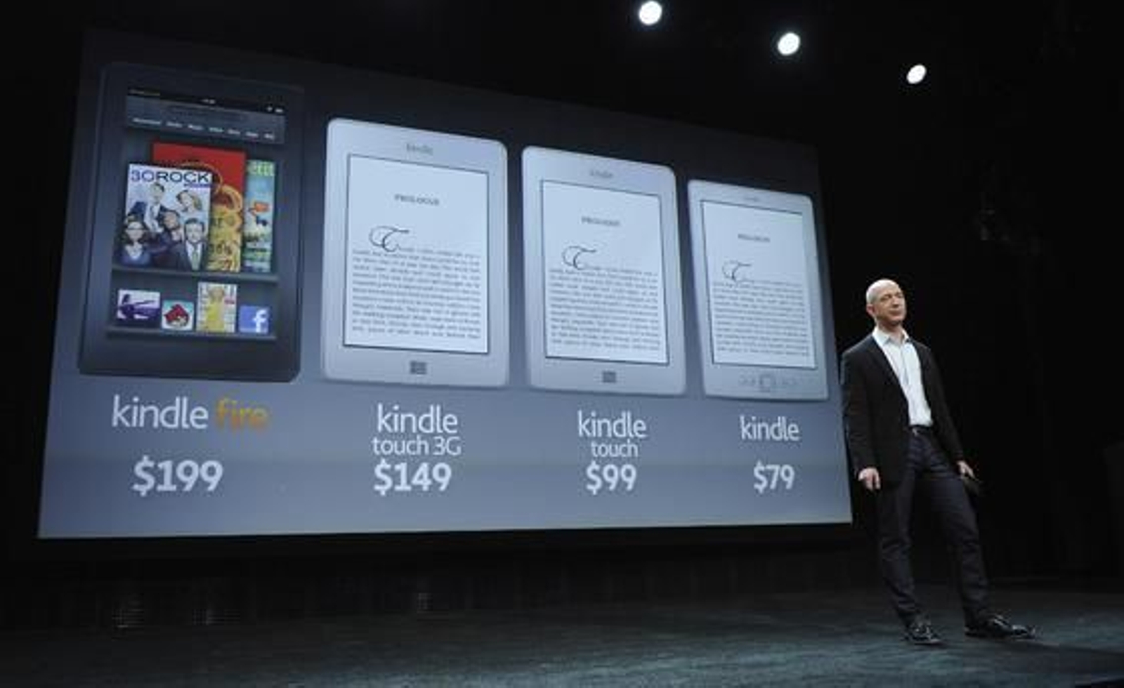 Amazon presenta los nuevos modelos de Kindle, entre ellos Fire, el debut de la compañía en el mundo de los 'tablets'.

Foto: EFE
