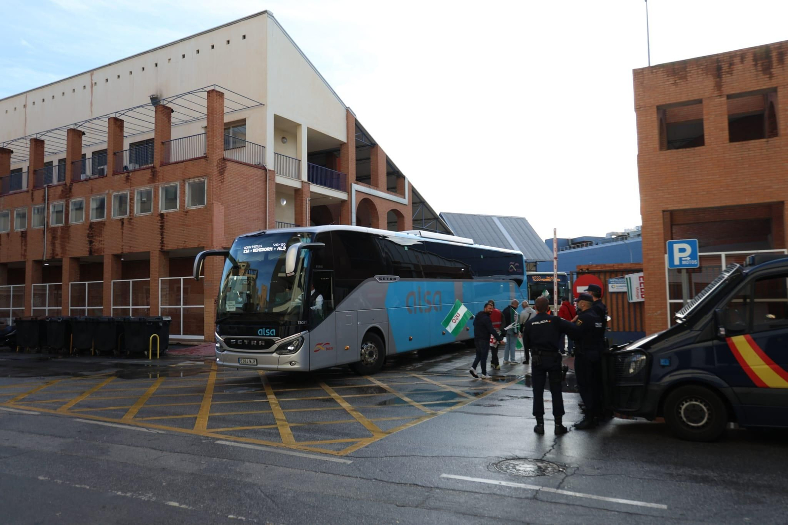 La huelga de autobuses en Málaga en imagenes