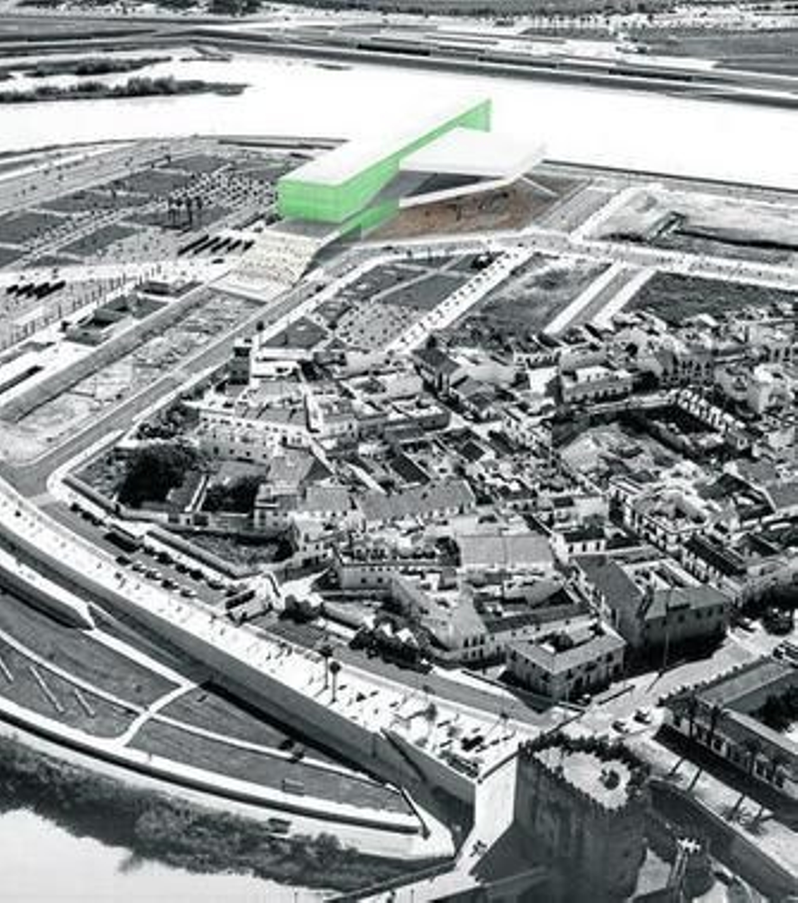 Montaje realizado por OMA sobre el proyecto definitivo del centro de congresos.