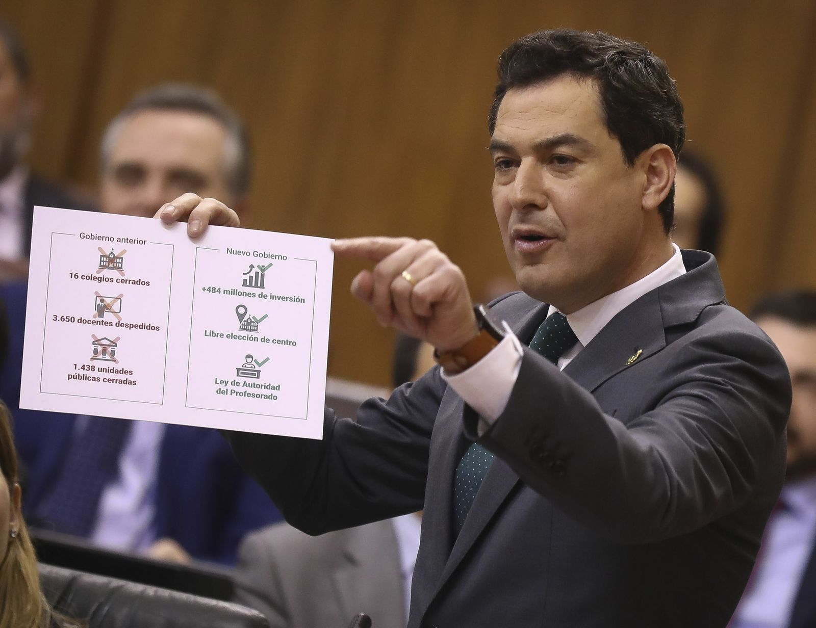 Juanma Moreno califica de "discreto" el seguimiento de la huelga de educación