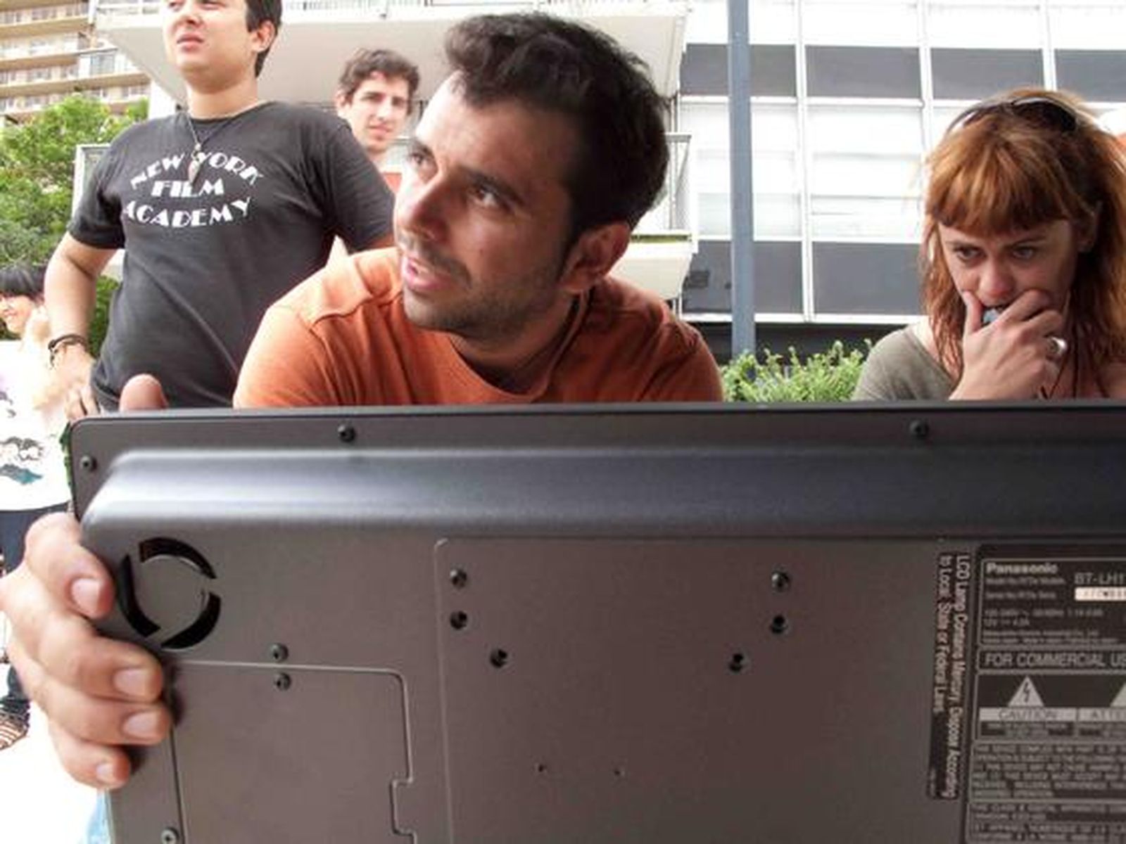 Imágenes del rodaje de 'Voltereta'en New Jersey, con vista al 'Skyline' de Manhattan. / J.D.