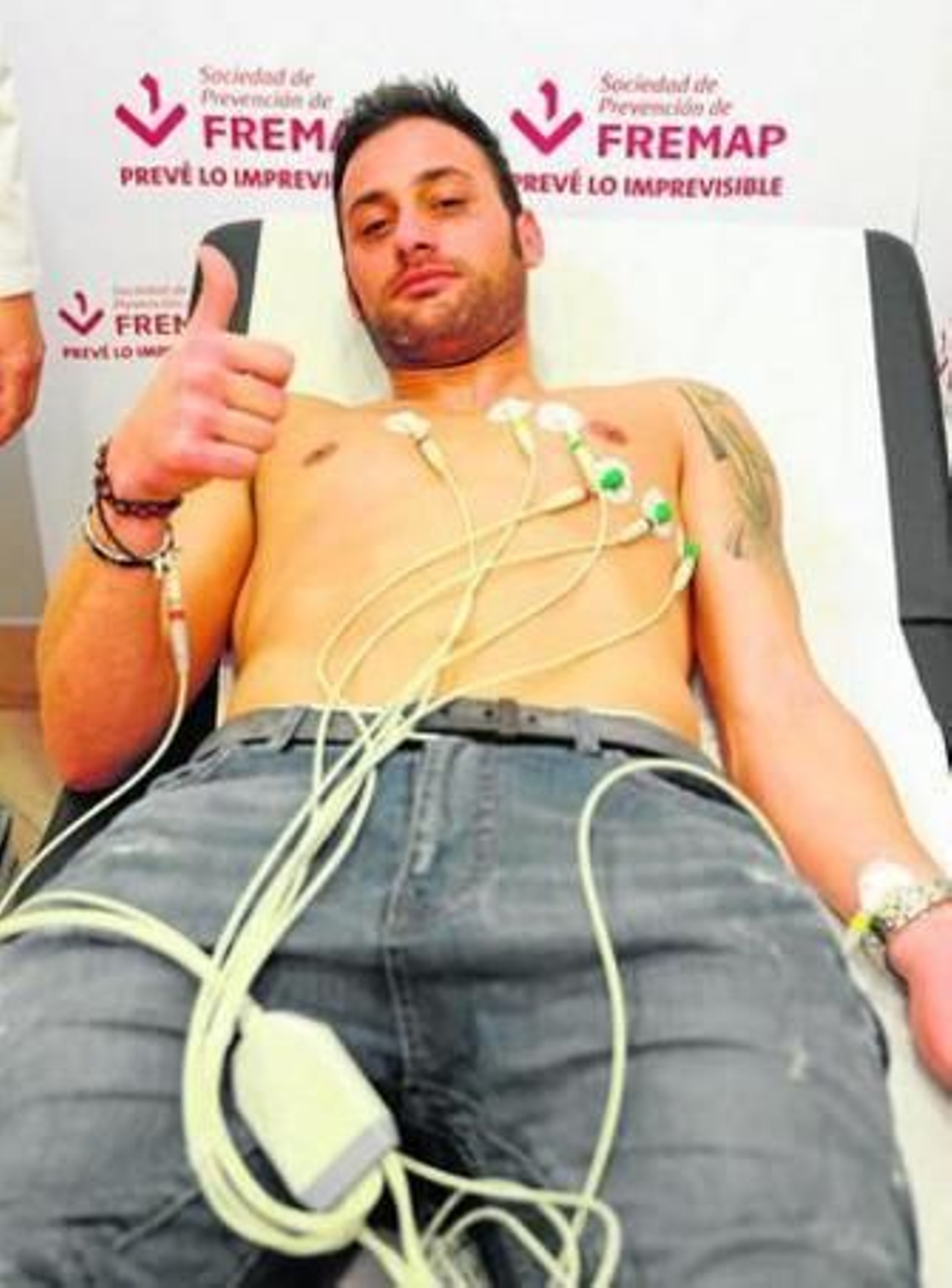 Beto, durante su reconocimiento médico en Fremap.