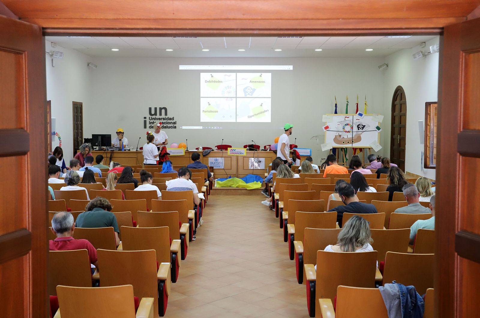 Una de las aulas de la sede de la UNIA en La Rábida.