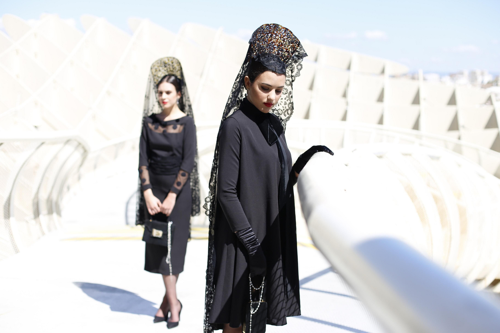 Desfile de mantillas en las setas organizado por Qlamenco.