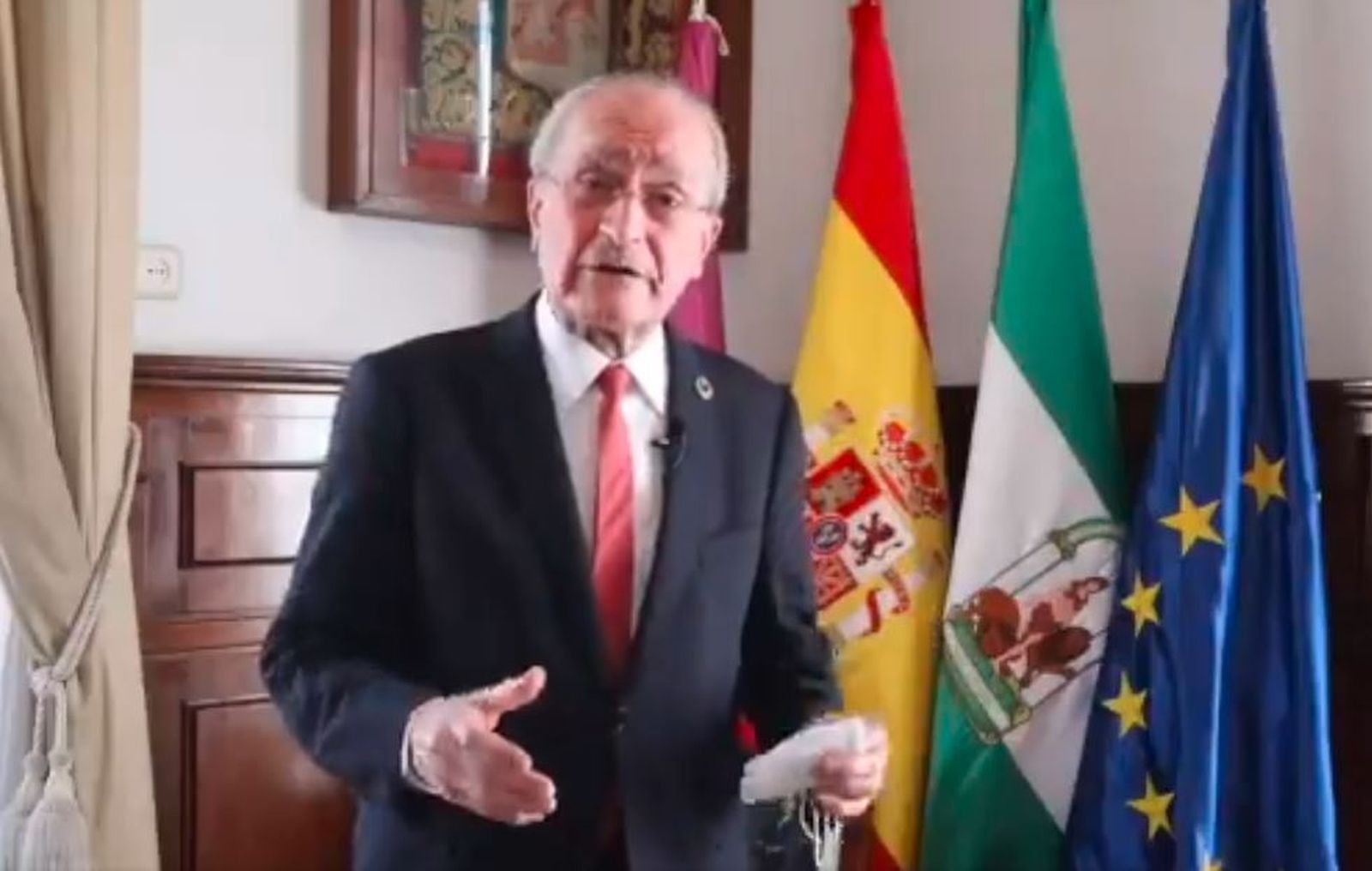 El alcalde de Málaga, Francisco de la Torre, durante su discurso.