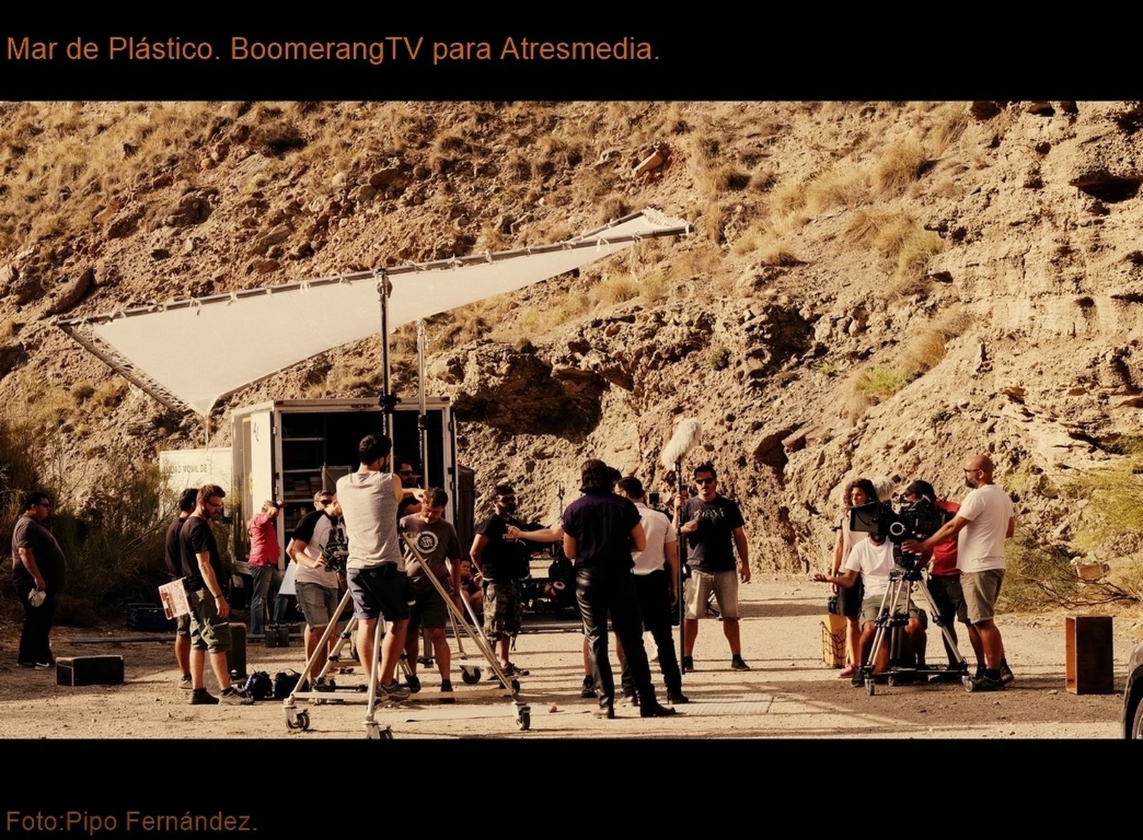 Rodaje de la segunda temporada de la serie 'Mar de plástico'.