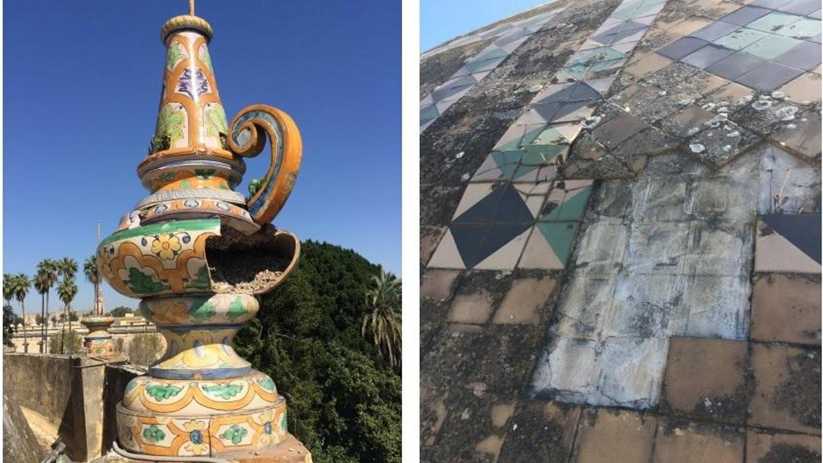 Estado de conservación de algunos de los elementos decorativos.