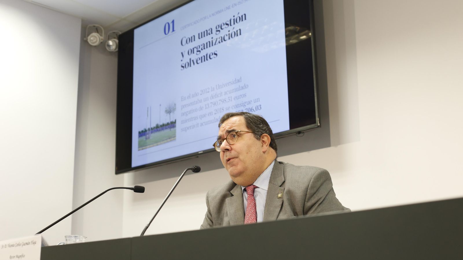 Vicente Guzmán, durante la presentación del balance de su mandato