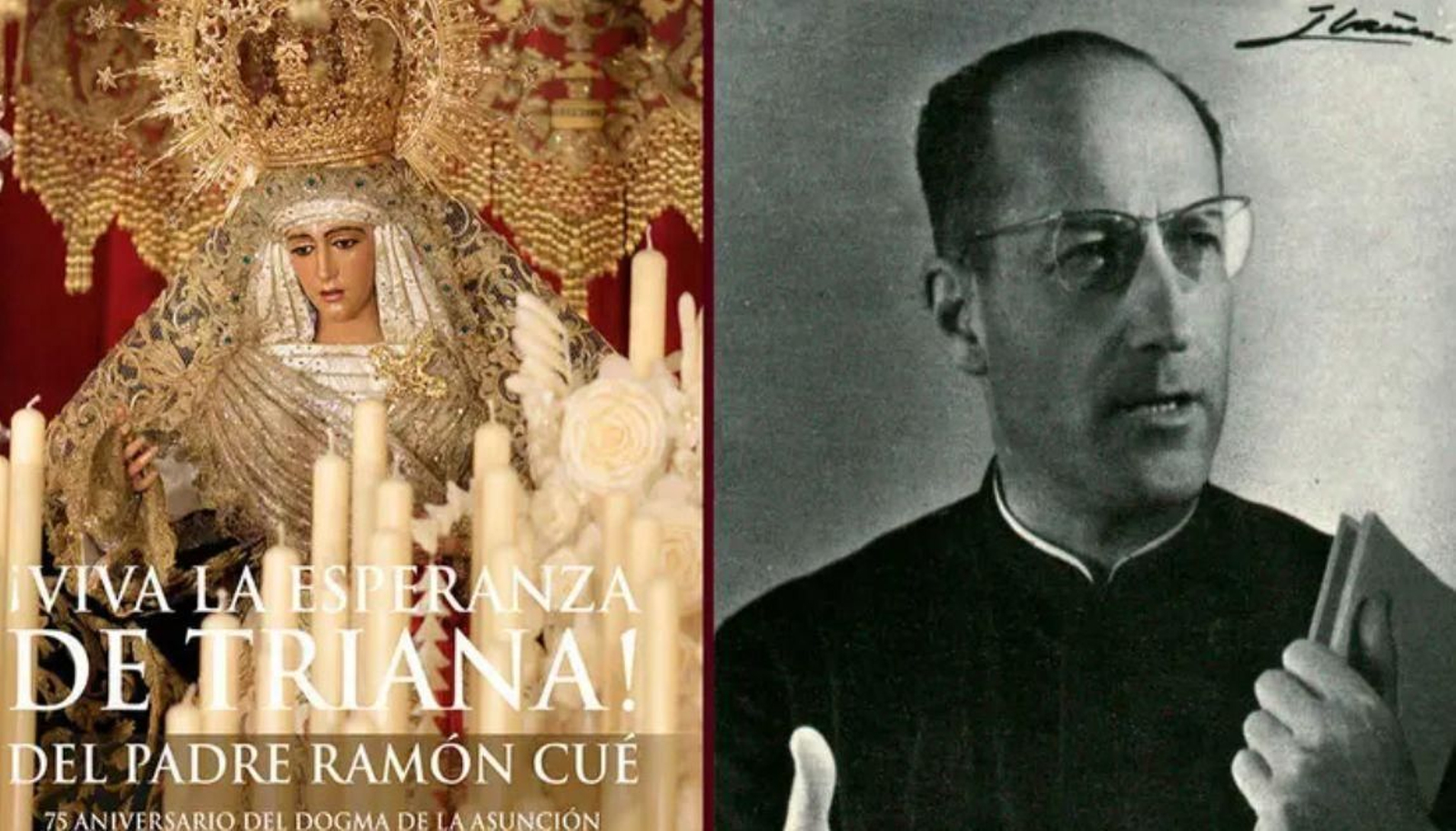 El texto narra las impresiones del padre Cué un noviembre por Triana en 1951