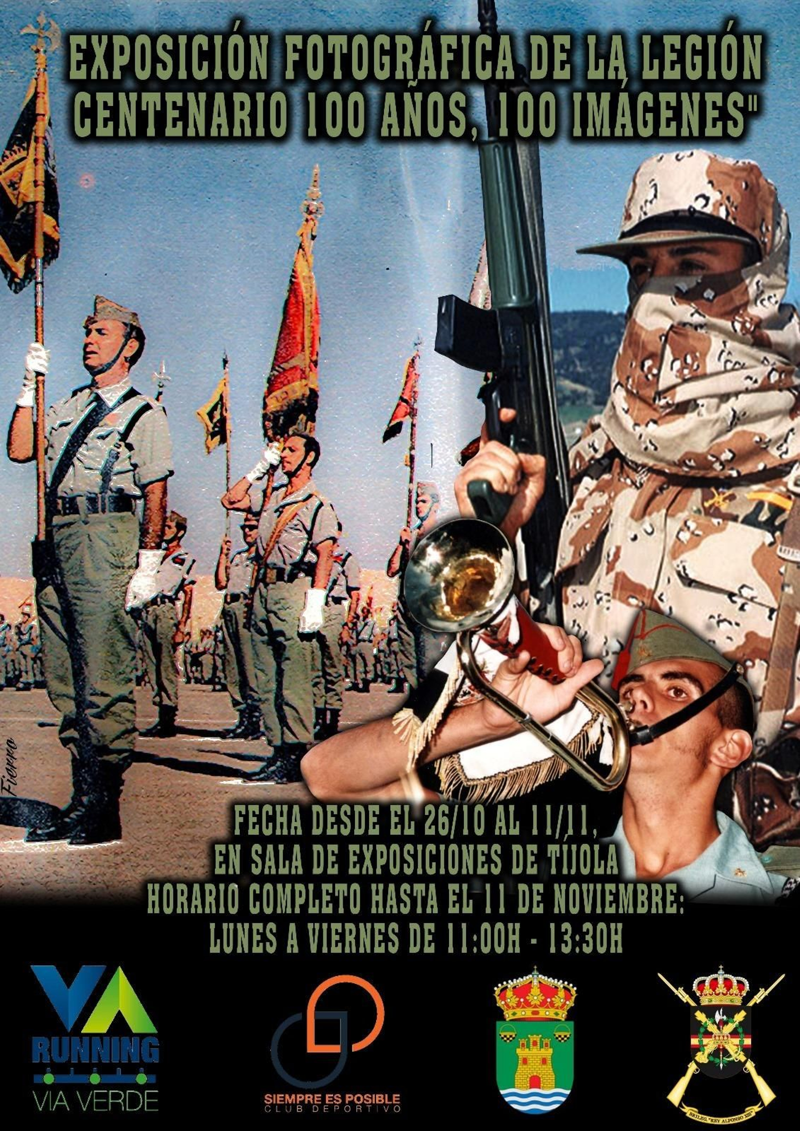 Cartel de la exposición fotográfica de 'La Legión Centenario '100 años, 100 imágenes'