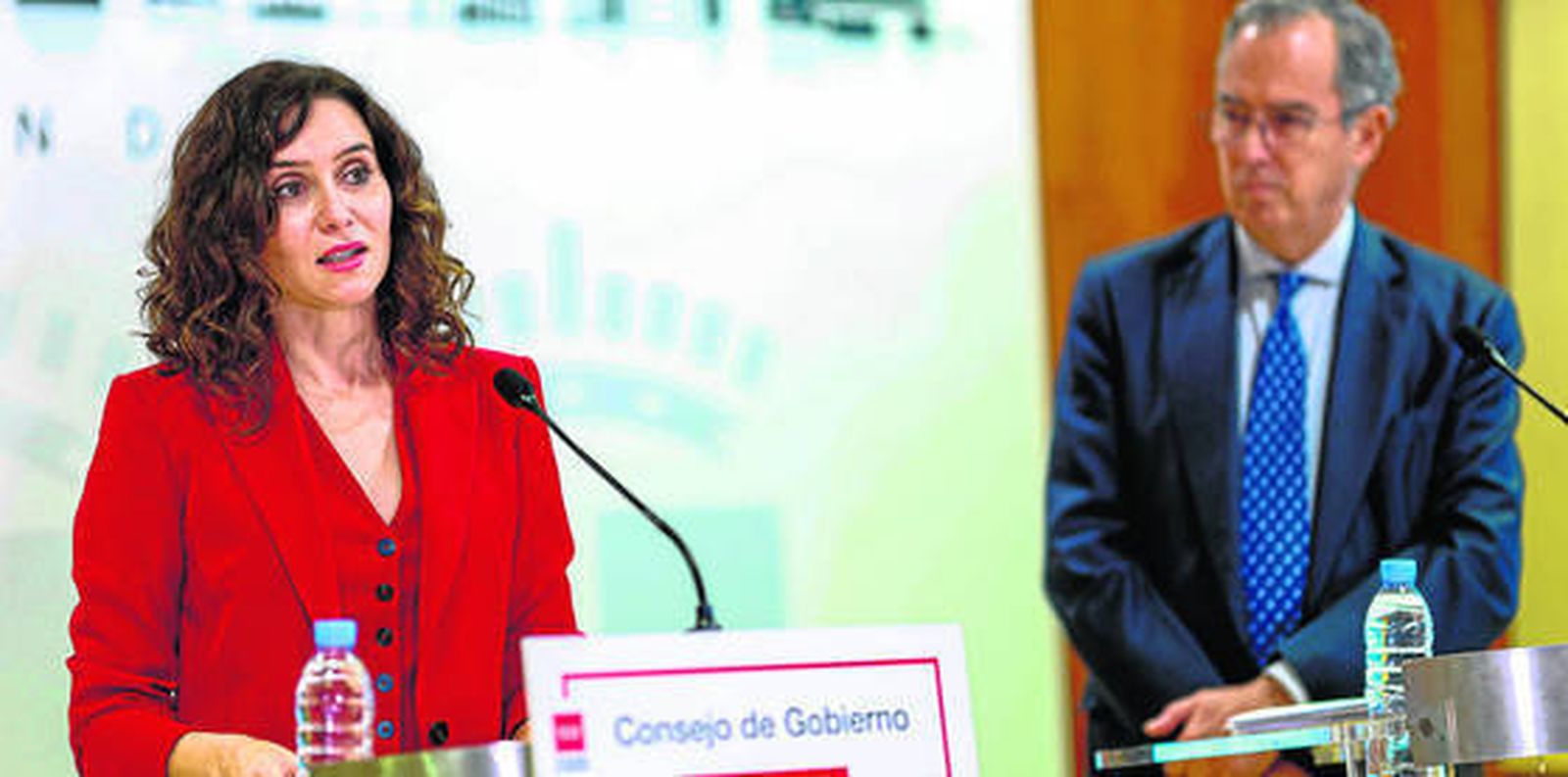 Isabel Díaz Ayuso, tras la reunión del Consejo de Gobierno de la Comunidad de Madrid en Alcobendas.
