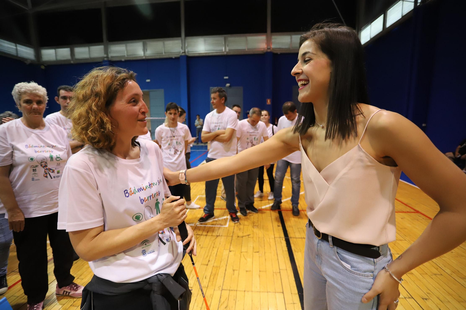 Imágenes de Carolina Marín en el Palacio de deportes, con la asociación Inclusivo, que ella misma Amadrina
