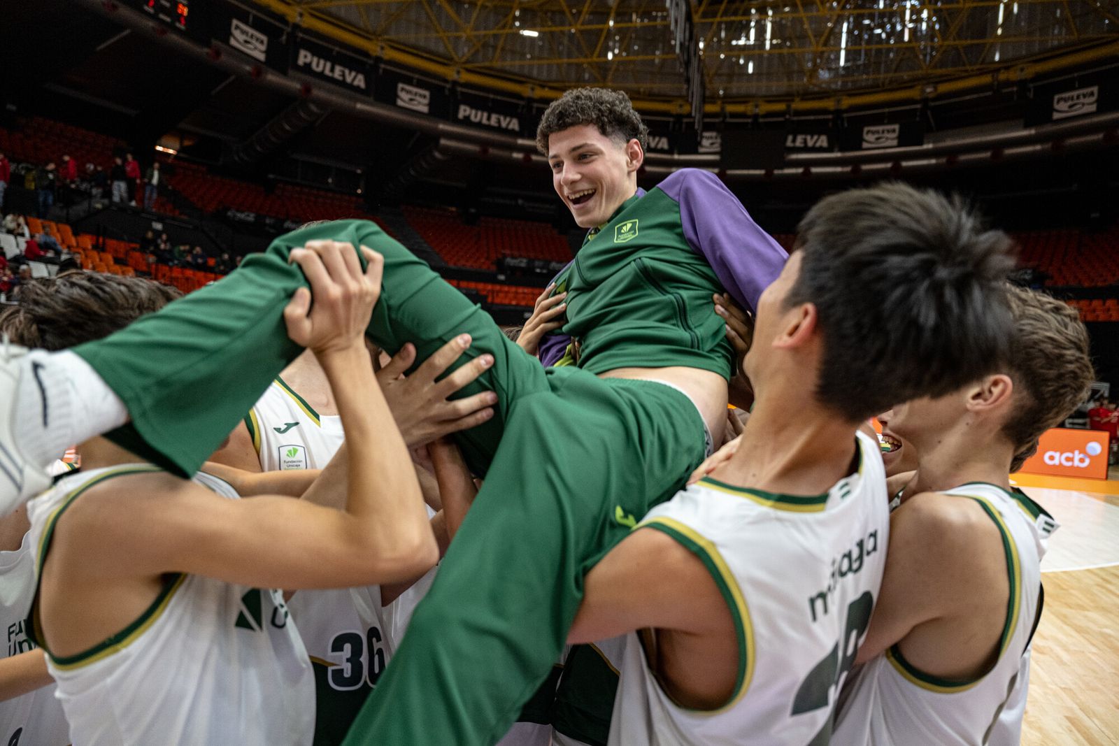 La celebración del Unicaja por acceder a la Minicopa