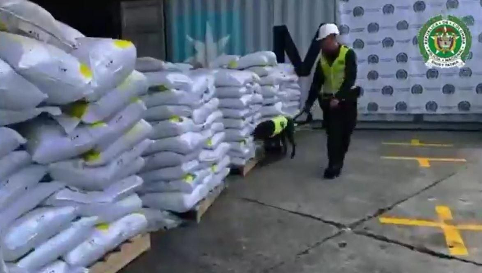 Cocaína incautada en Colombia que iba a salir rumbo a Algeciras.