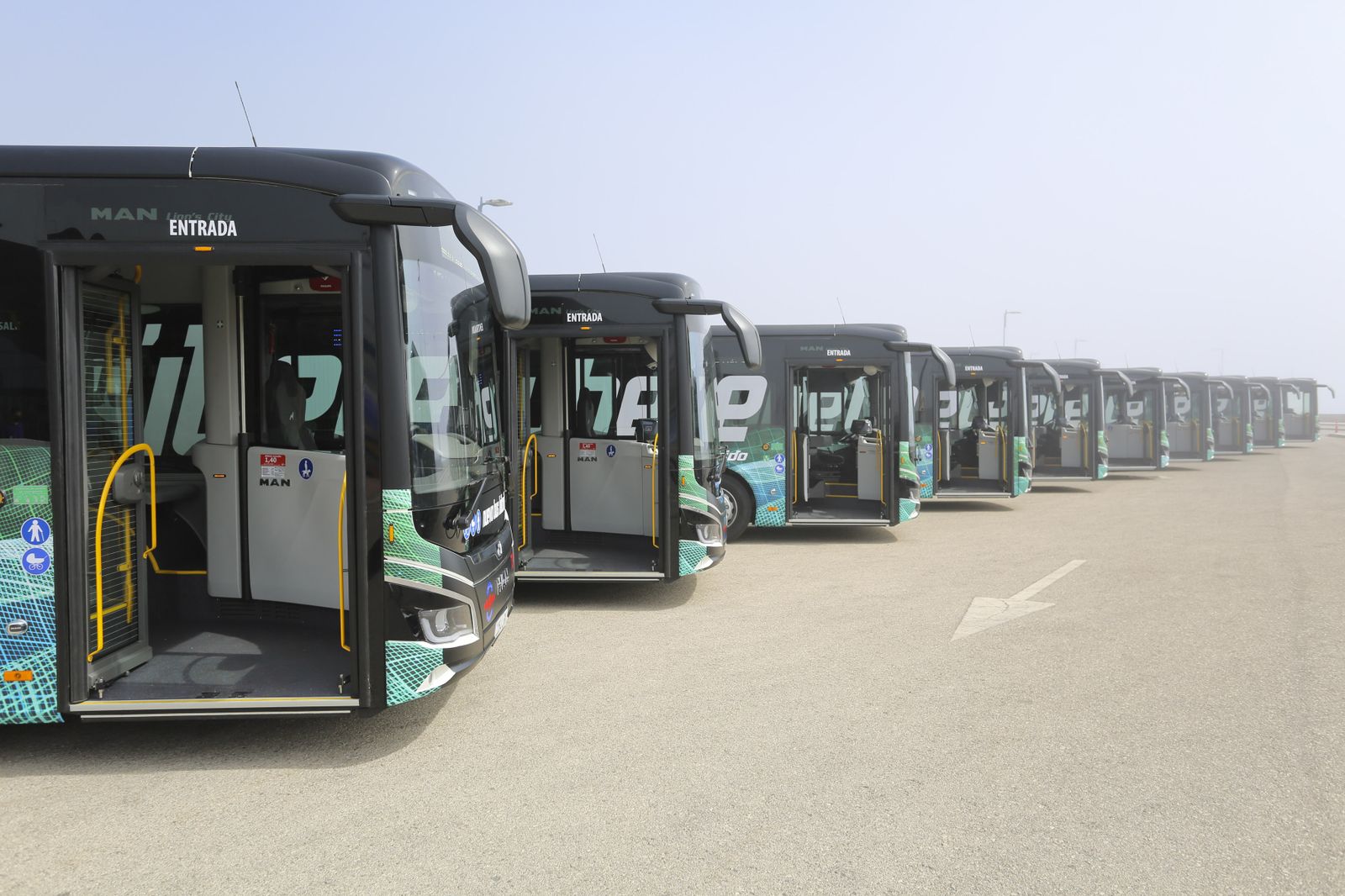 Megabuses híbridos de Málaga.