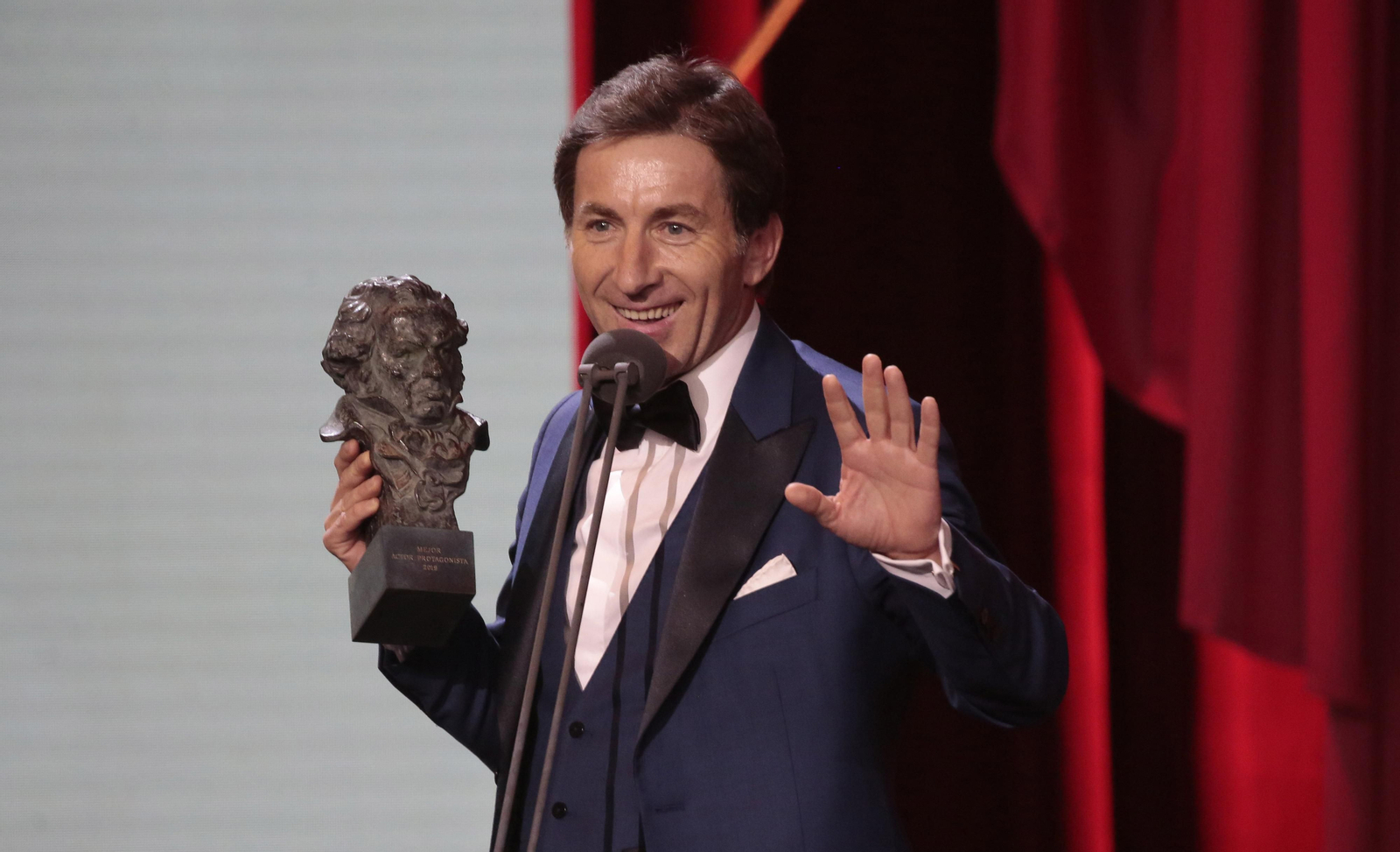 Antonio de la Torre, con su PremioGoya, en la gala celebrada el pasado día 2 en Sevilla.