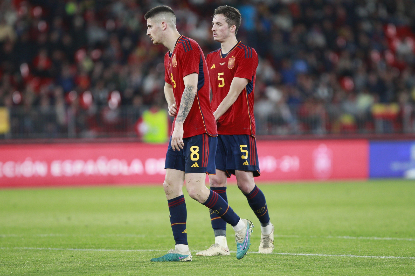 Imágenes del partido de fútbol amistoso entre las selecciones de España y Suiza Sub 21, disputado en Almería