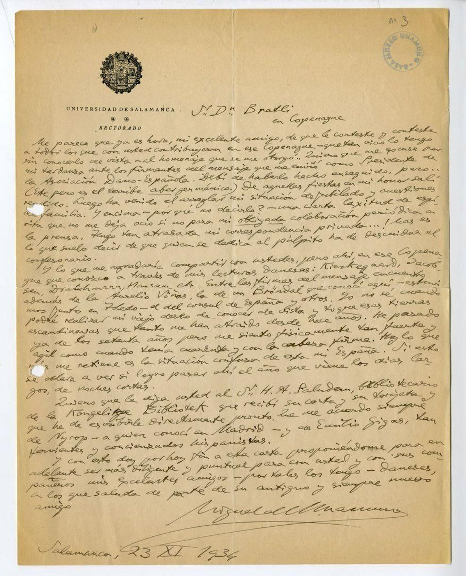 Salen a la luz en Dinamarca las cartas de Unamuno que atestiguan su pasión por Kierkegaard