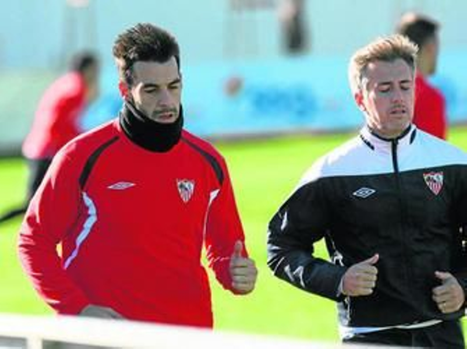 Negredo, en la sesión de recuperación tras ser titular en Palma.