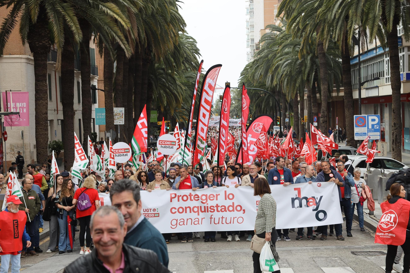 Manifestación del 1 de mayo en Málaga, en imágenes