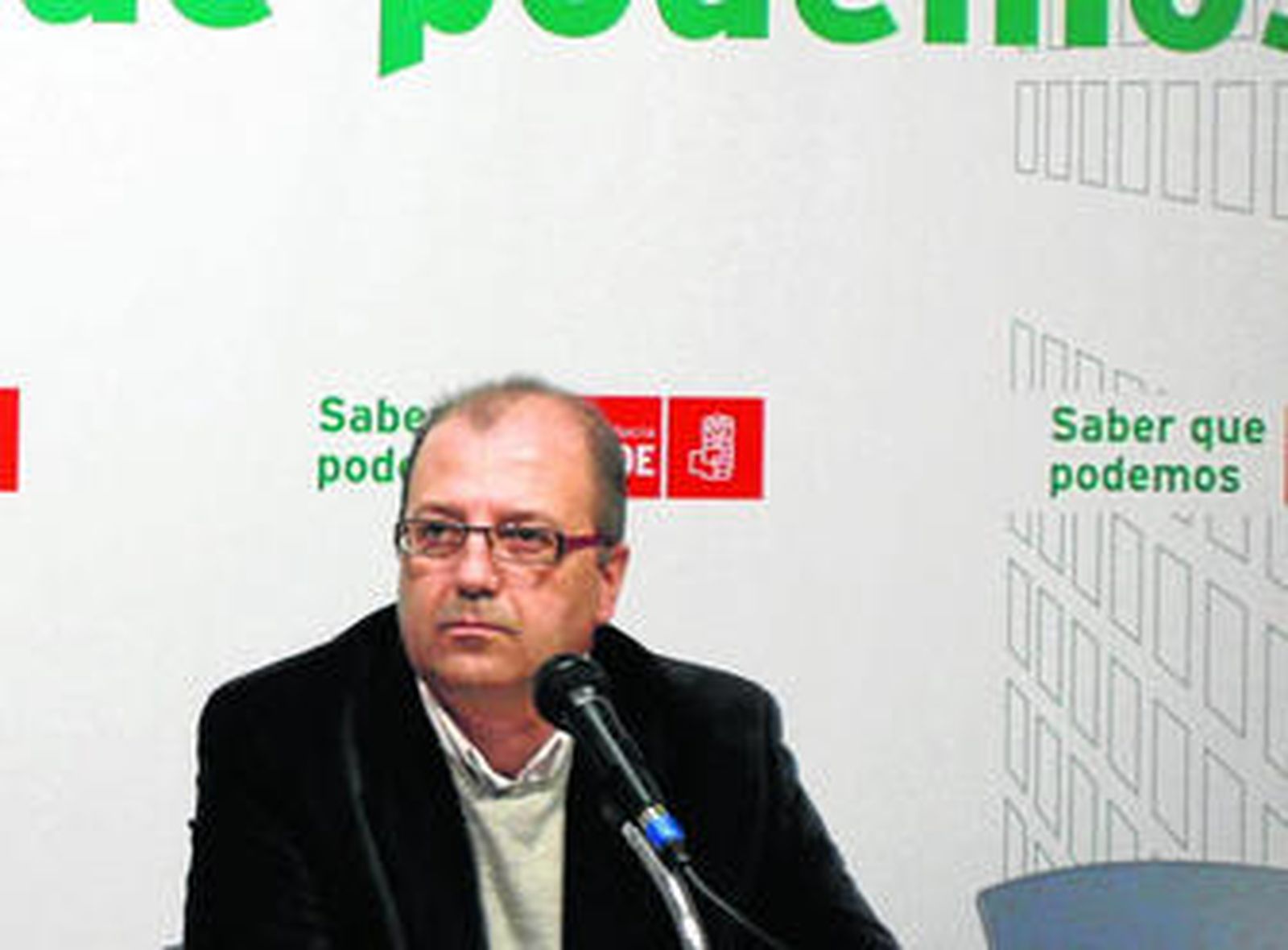 Javier Marín, durante una rueda de prensa en la sede del PSOE, en una fotografía de archivo.