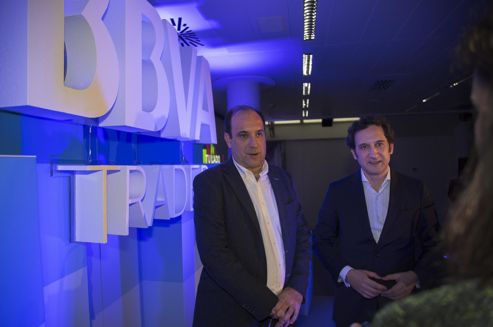 Jorge Olavarrienta y Aitor Odriozola, el pasado martes en Sevilla, donde presentaron BBVA Trader.
